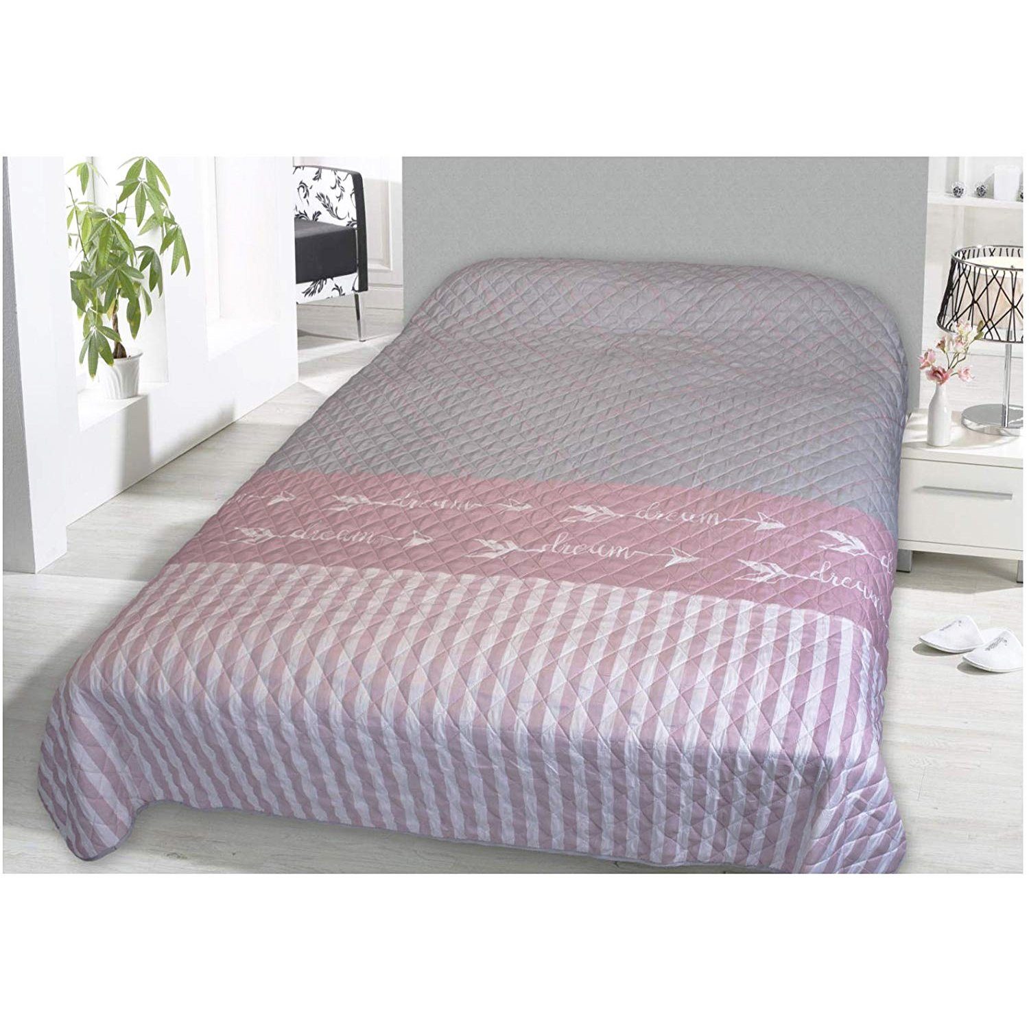 Tagesdecke Tagesdecke Bettüberwurf Sofaüberwurf 140x210cm Dream Rosa, Mojawo