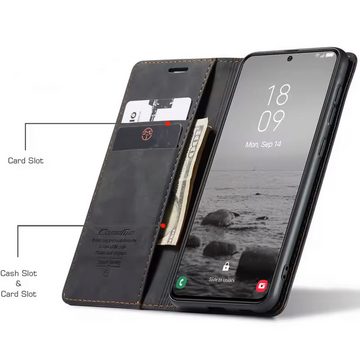 Wörleonline Handyhülle für Samsung Galaxy A54 5G Schutzhülle, mit Magnetverschluss und 2 Kartenfächern, Klapptasche