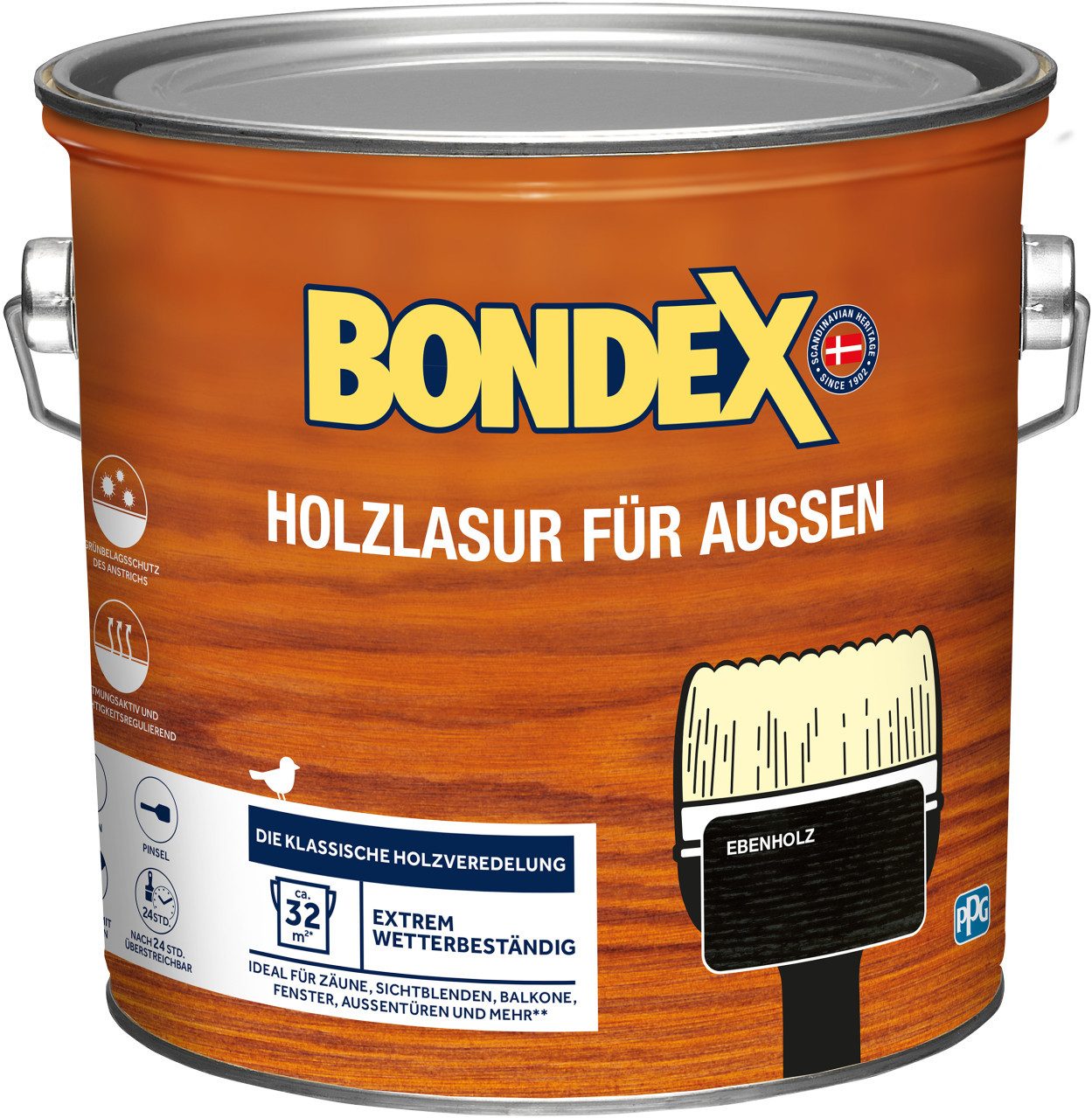 Bondex Lasur Bondex Holzlasur Für Außen 2,5 L ebenholz