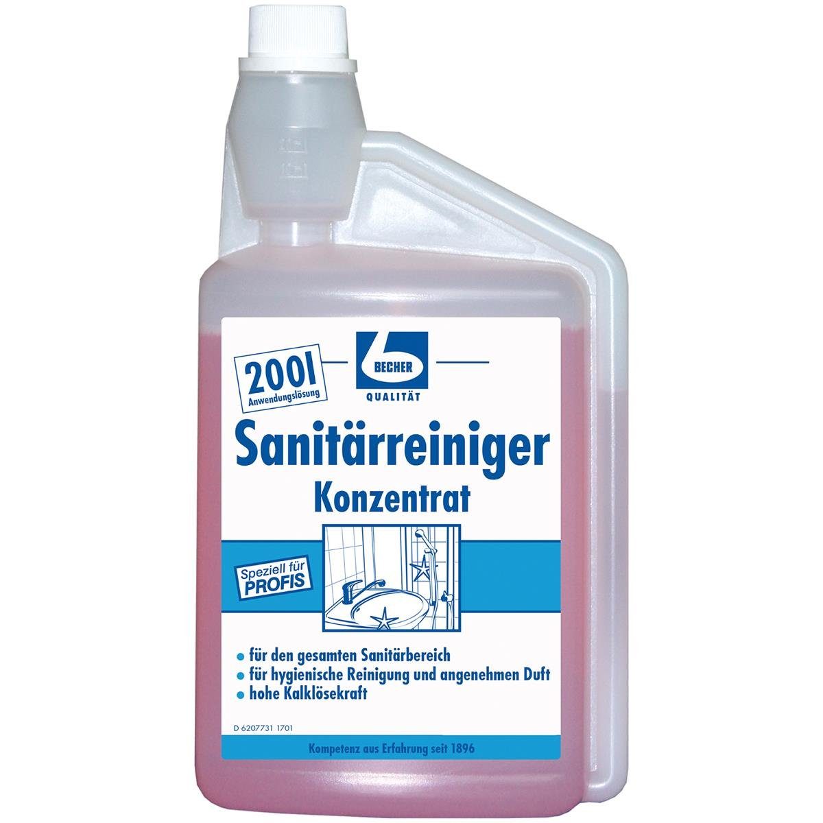 Dr. Becher Dr. Becher Sanitärreiniger Konzentrat 1L hohe Kalklösekraft (1er Pack) Badreiniger