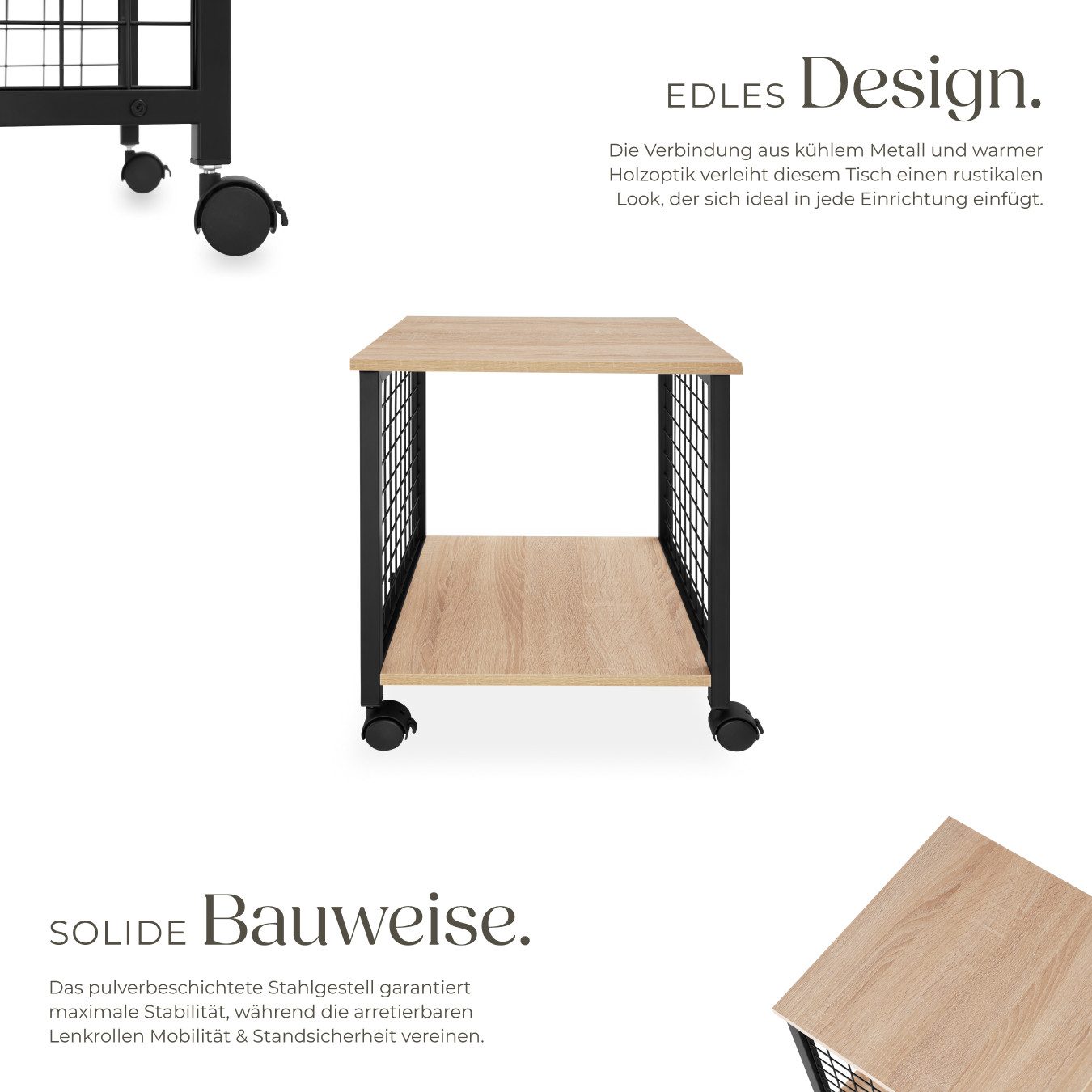 tectake Beistelltisch Couchtisch Gary 40x40x48cm (1-St., 1 tlg), Industrial Style