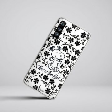 DeinDesign Handyhülle Peanuts Blumen Snoopy Snoopy Black and White This Is The Life, Huawei P20 Pro Silikon Hülle Bumper Case Handy Schutzhülle