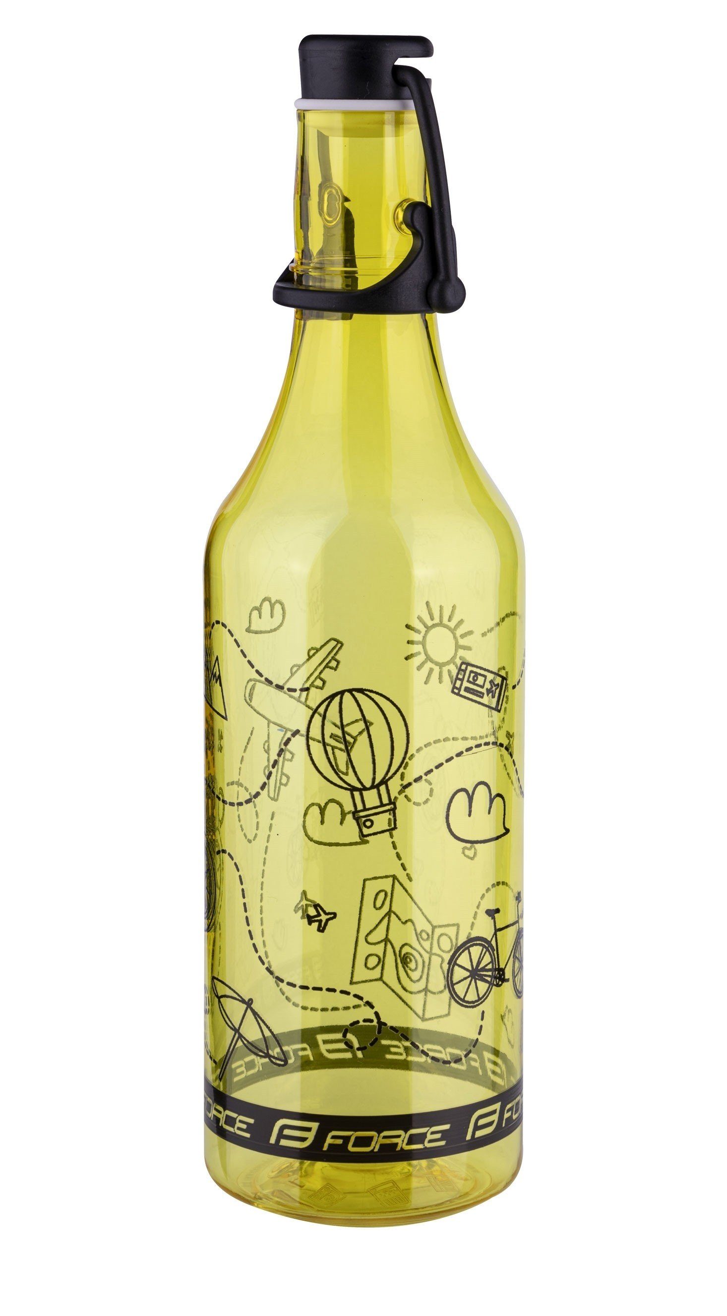 FORCE Trinkflasche Flasche FORCE FLASK 0,5 l transparent gelb gemustert