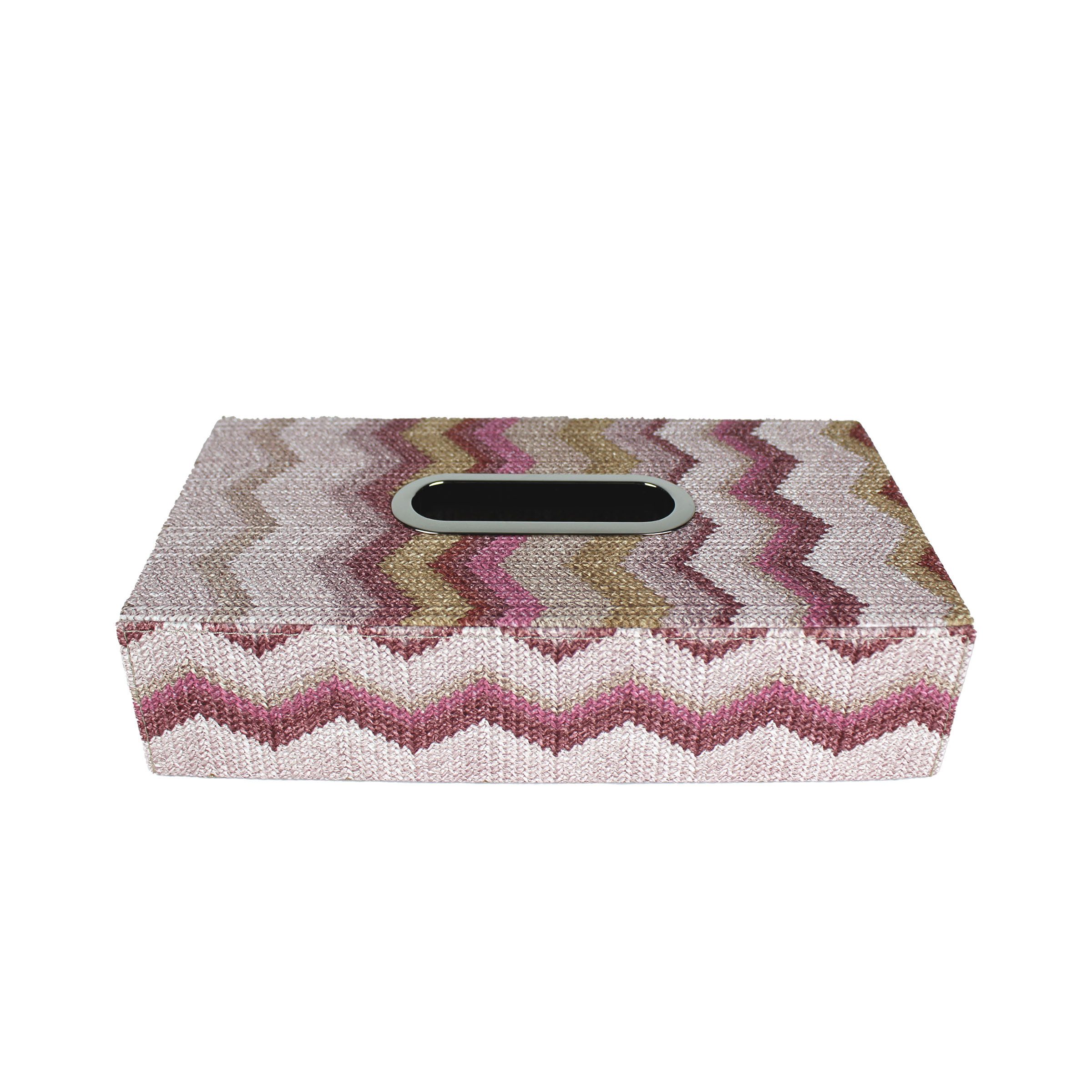 Signature Home Collection Papiertuchbox Taschentücherbox mit Zickzack Muster Metallgriff bunt gemustert (1 St), abwischbar, pflegeleicht