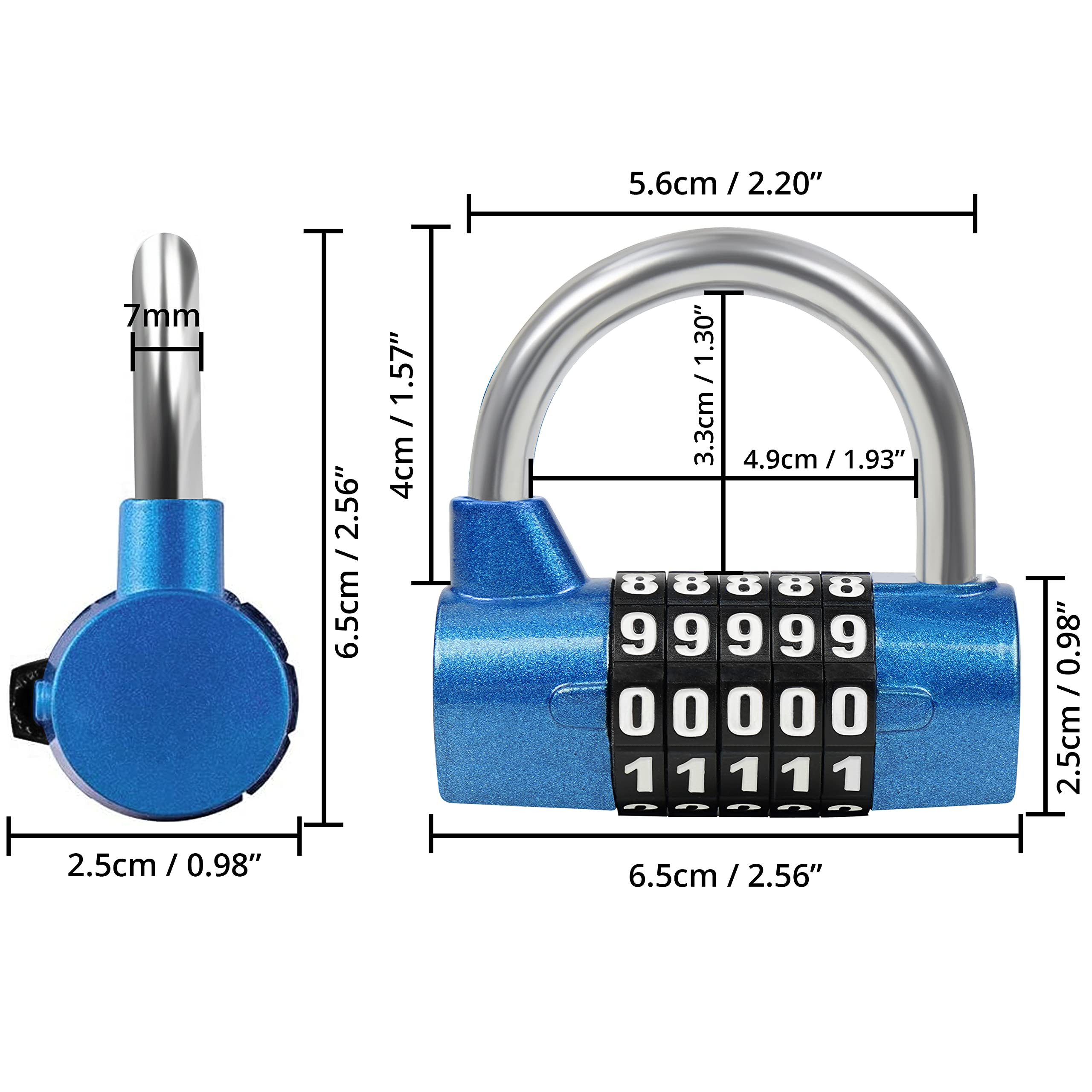 Thumbnail - Belle Vous Vorhängeschloss Waterproof 5-Digit Combo Lock (2-Pack), (1-tlg)