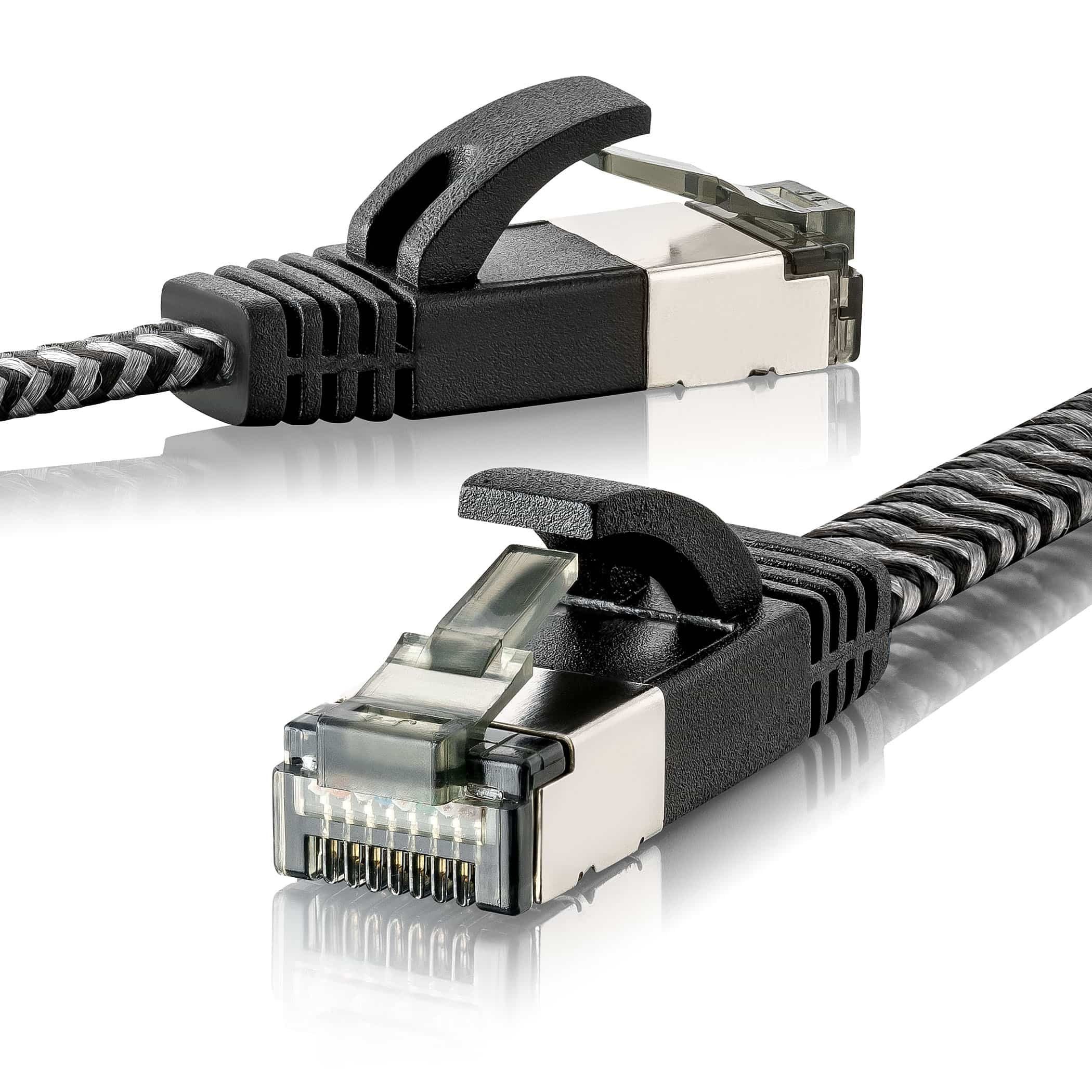 SEBSON »LAN Kabel 10m CAT 7 flach, Netzwerkkabel 10 Gbit/s, RJ45 Stecker  für Router, PC, TV, NAS, Spielekonsolen - Ethernet Kabel U-FTP abgeschirmt«  Netzkabel online kaufen | OTTO