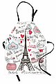Abakuhaus Kochschürze »Höhenverstellbar Klare Farben ohne verblassen«, Eiffelturm Paris Schreiben Herz, Bild 1