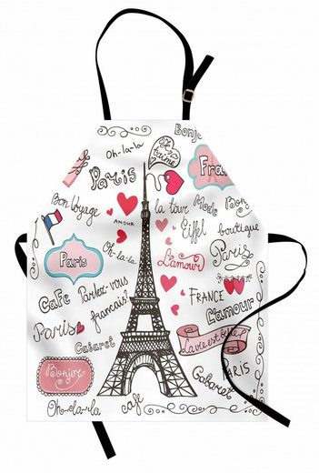 Abakuhaus Kochschürze »Höhenverstellbar Klare Farben ohne verblassen«, Eiffelturm Paris Schreiben Herz