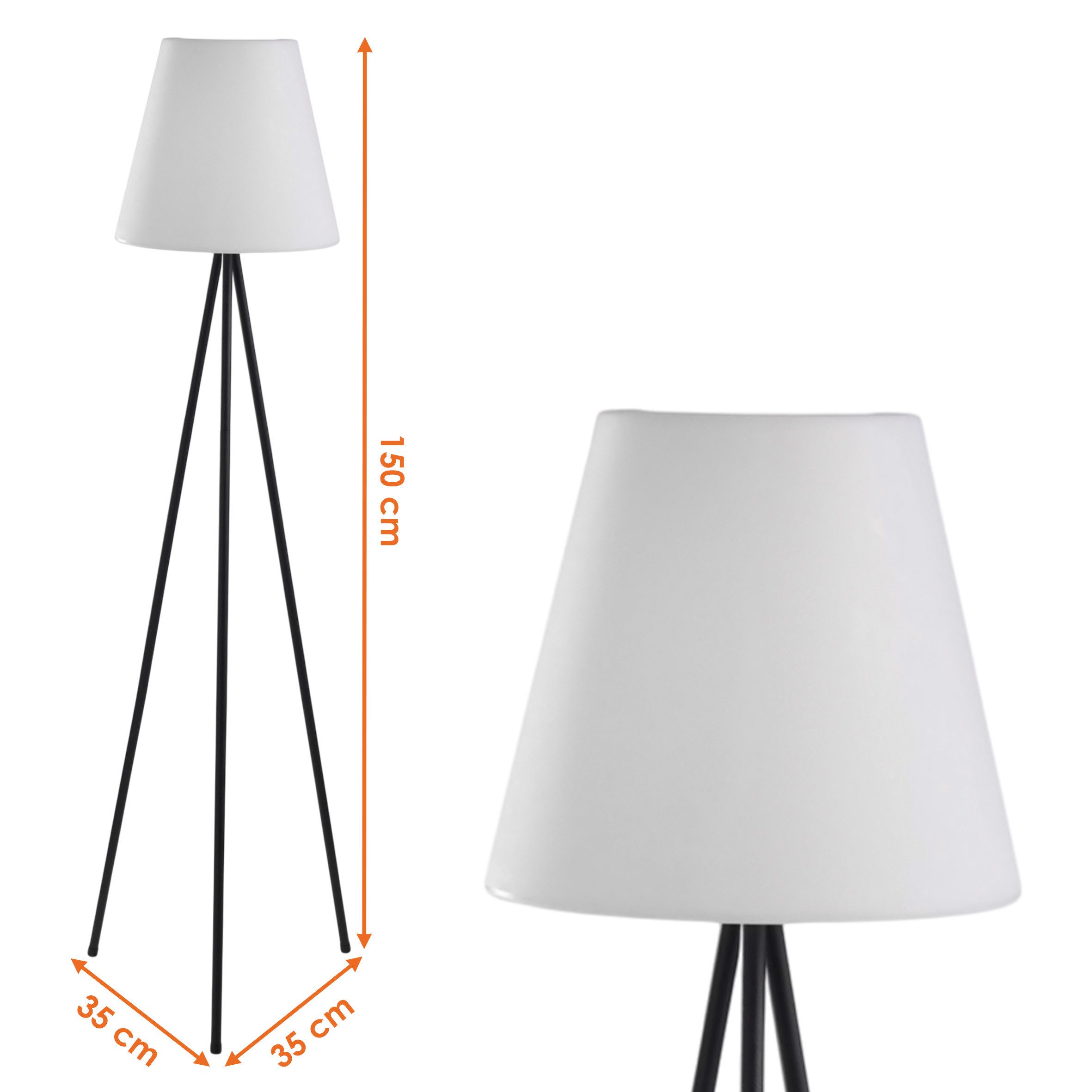 Spetebo LED Solarleuchte Stehlampe für Außen und Innen mit 32 LED, Dämmerungssensor, LED fest integriert, kalt weiß, Solar Standleuchte auf 3 Beinen auch per USB aufladbar