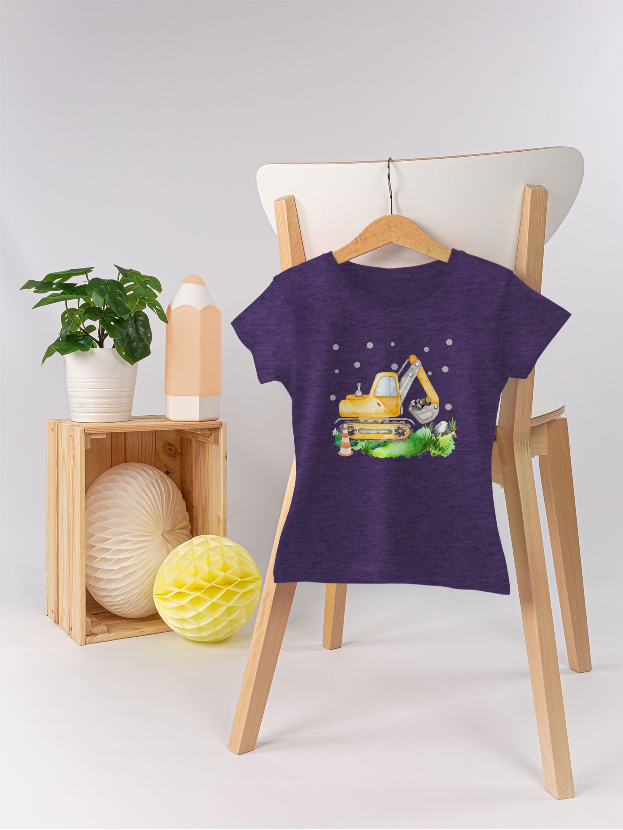 Shirtracer T-Shirt Baggerfahrer Geschenk Baumaschine Baustelle Bagger Andere Fahrzeuge - Mädchen