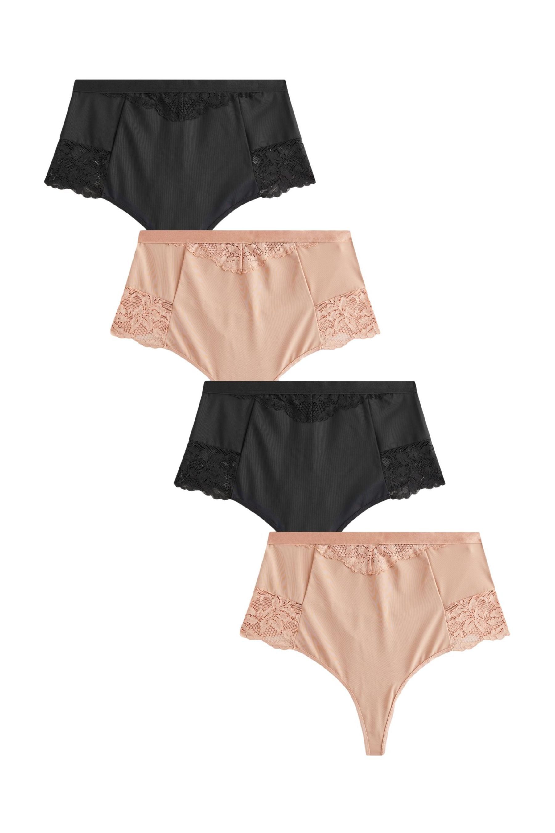 Shapingstring Figurformende Tanga-Slips mit Spitze, 4er-Pack
