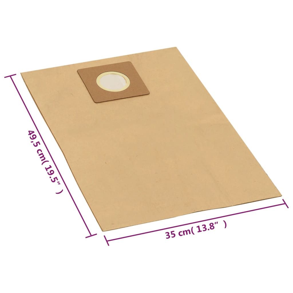 vidaXL Staubsaugerbeutel Papierbeutel für Nass- und Trockensauger 10 Stk. Braun