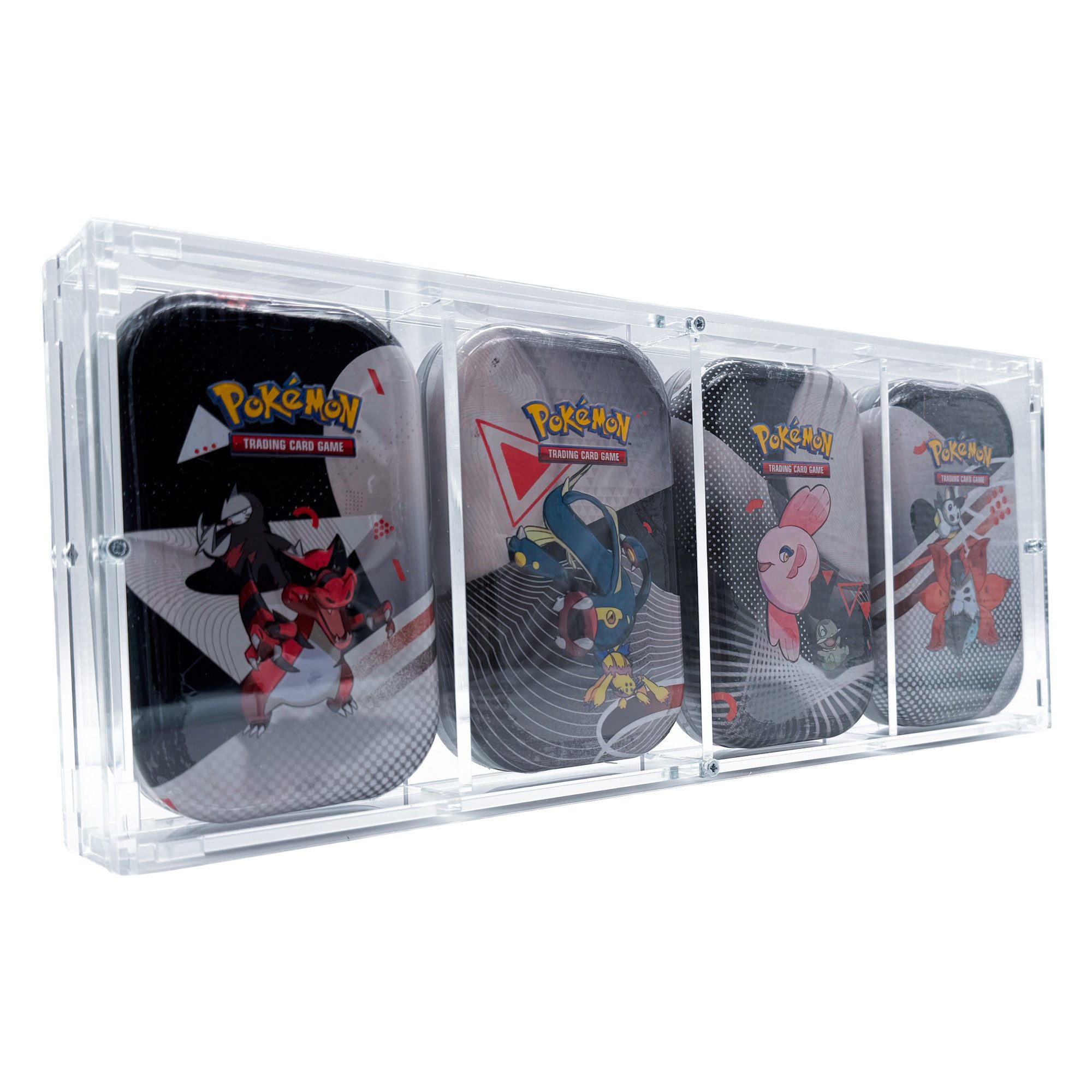 DragonCollect Sammelkarte Acryl Case Pokemon Mini Tin Box TCG Schutz Prismatic 151 Black White, Made in Germany - Hochwertiges Acrylglas