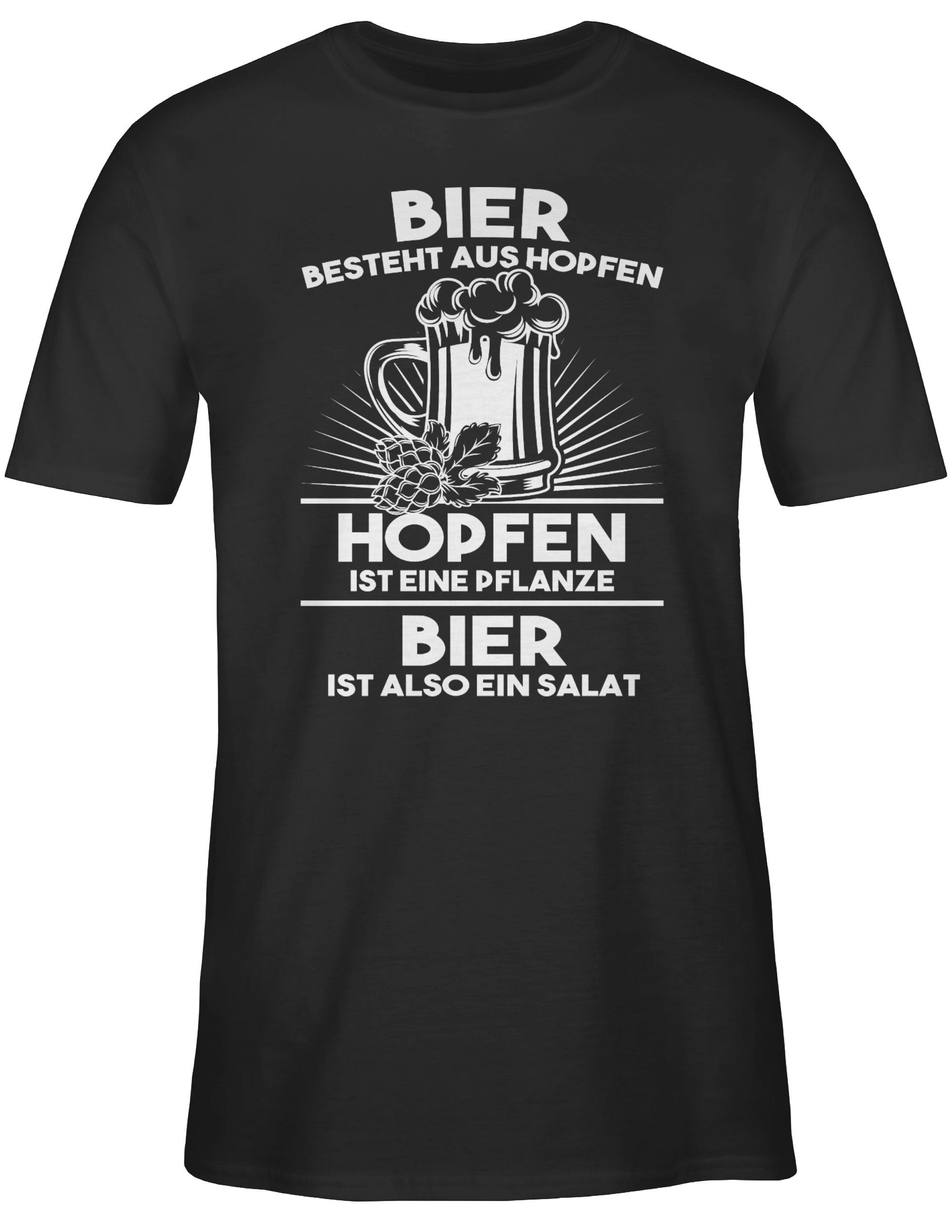 Shirtracer T-Shirt Hopfen Bier Statement mit ist Schwarz 1 Salat Pflanze ist Spruch eine Sprüche