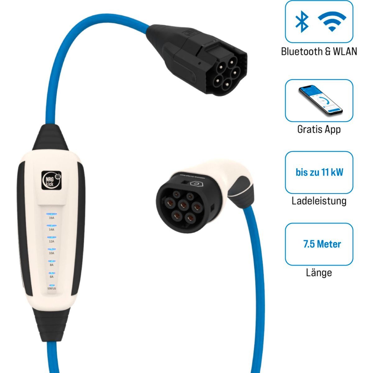 NRGkick Elektroauto-Ladestation 16A 7.5m Pure