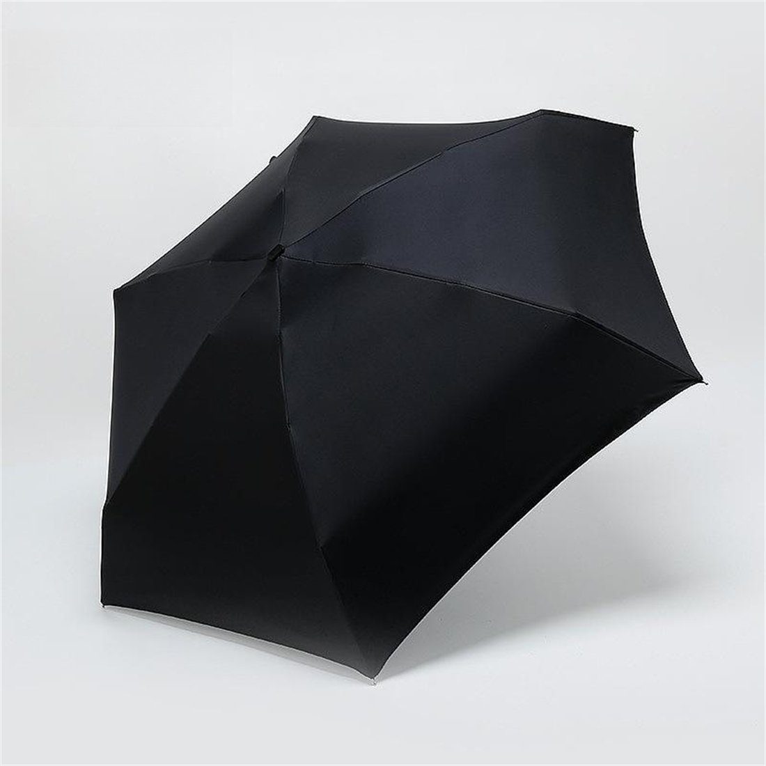 YOOdy~ Taschenregenschirm Taschenschirme damen small manual sonnenschirm Sonnenschutz, UV-Schutz für schützt vor Sonne und Regen winzig klein für unterwegs Schwarz