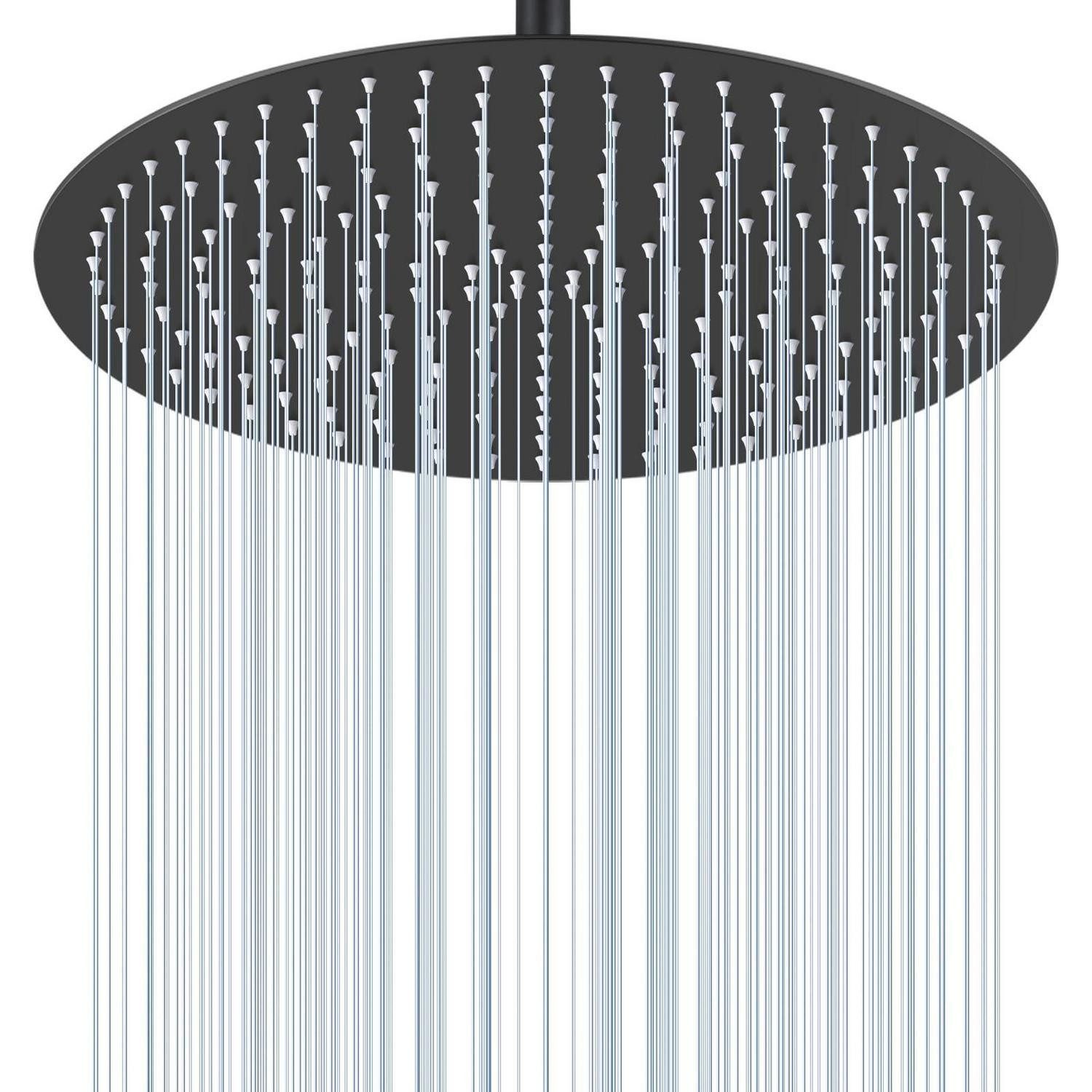 LuxusKollektion Regenduschkopf Regendusche rund 40cm schwarz Duschkopf 40CM B-mattschwarz