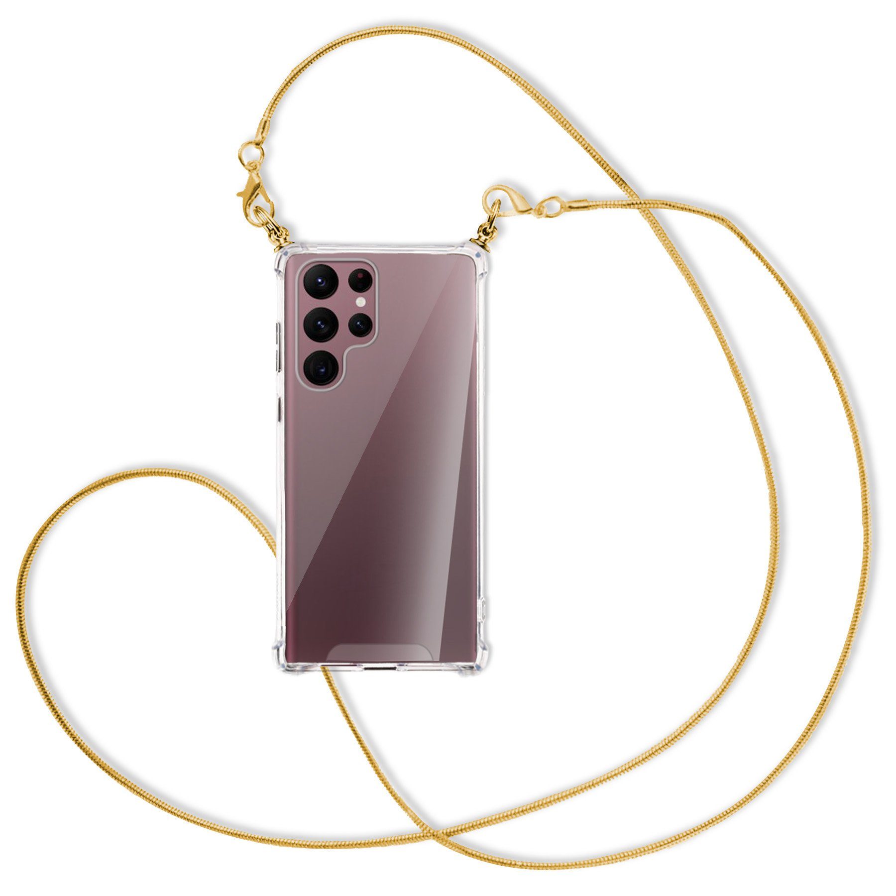 mtb more energy Handykette für Samsung Galaxy S22 Ultra 5G (S908) [NC-520-MK], Umhängehülle mit Metallkette [NC-520-MK]