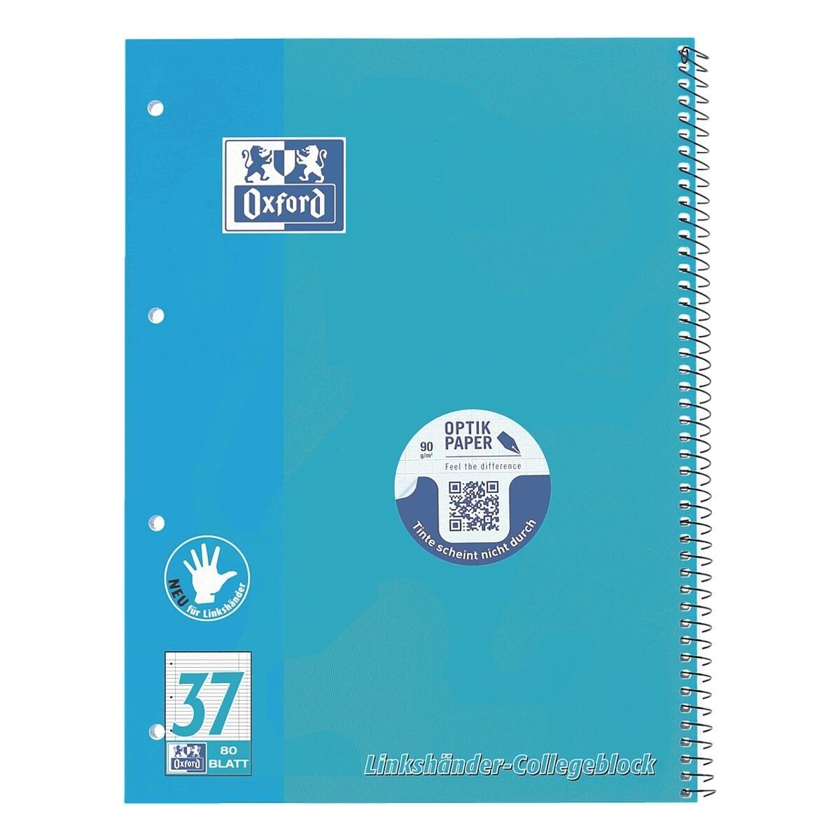 OXFORD Collegeblock Linkshänder