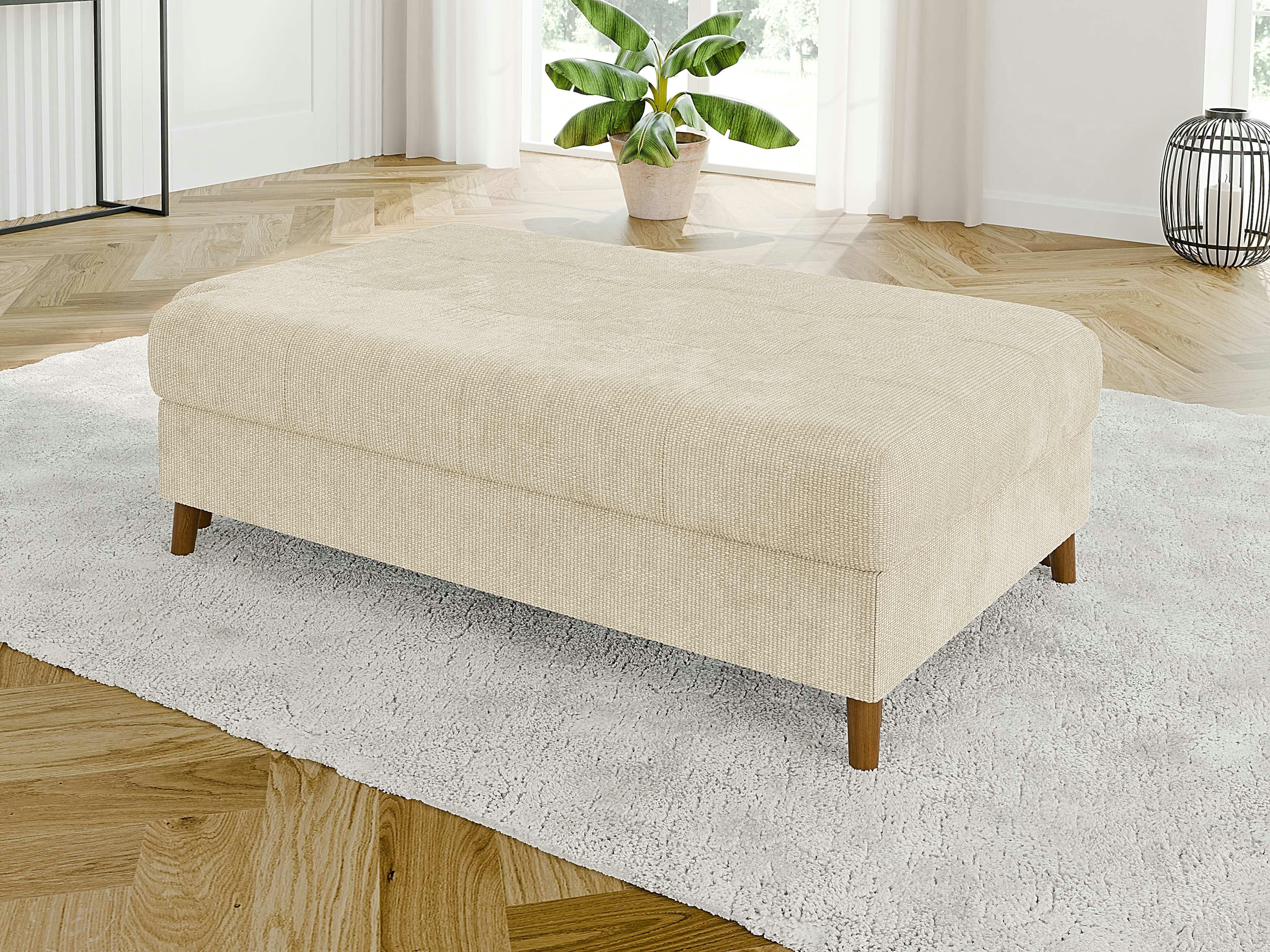 S-Style Möbel Polsterhocker Kristian mit Braun Holzfüßen im skandinavischen günstig online kaufen