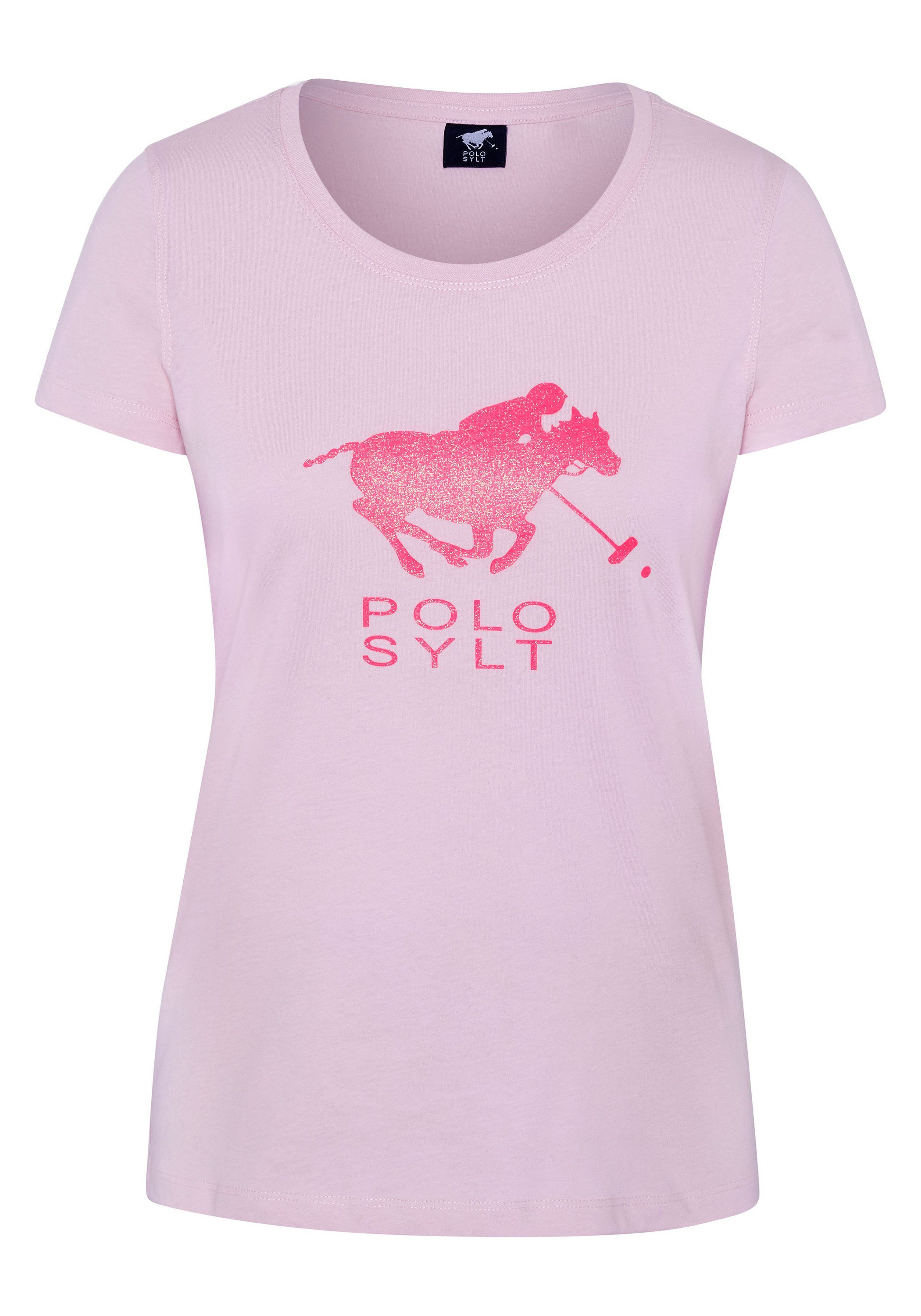 Polo Sylt Print-Shirt mit Glitter-Logo