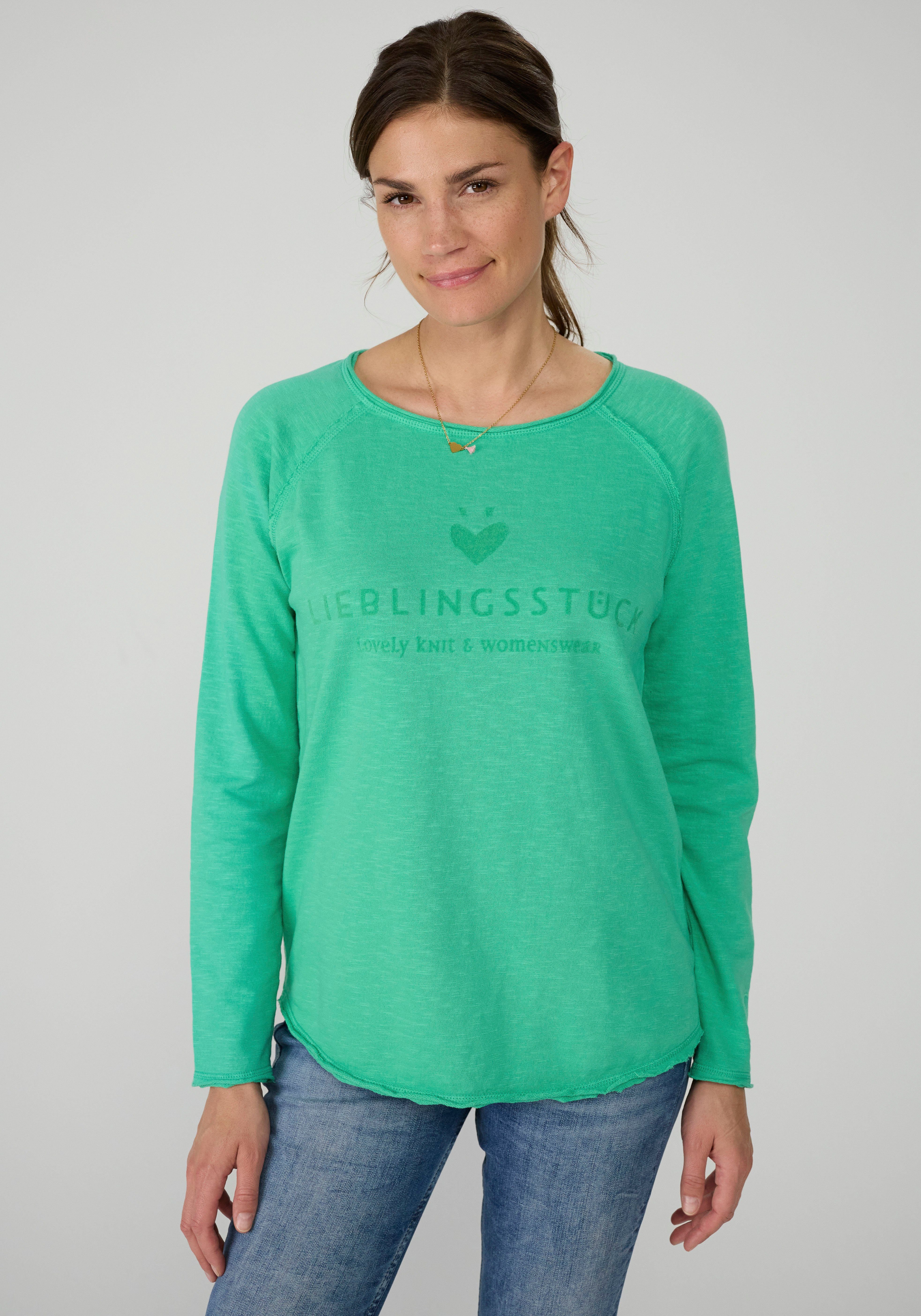 Sweatshirt Logoprint grün CathrinaEP Lieblingsstück Sweatshirt mit