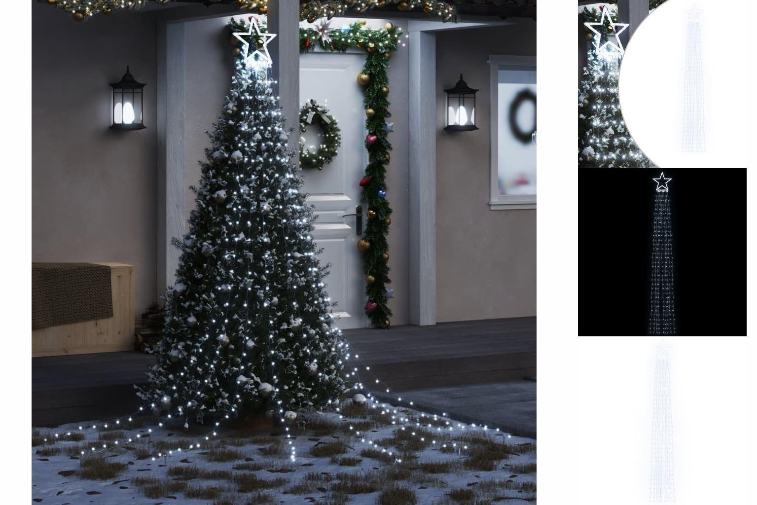 vidaXL Außenbereich Weihnachtsbaum-Beleuchtung Dekolicht 375 320 cm LEDs Kaltweiß