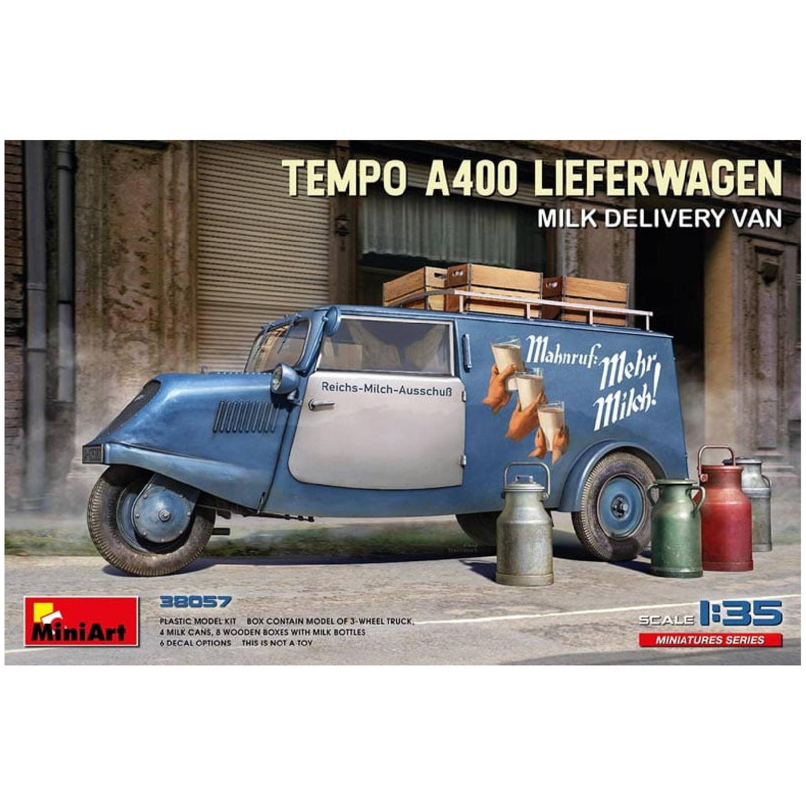 MiniArt Modellbausatz TEMPO A400 LIEFERWAGEN. MILK DELIVERY VAN / 1:35, Maßstab 1:35