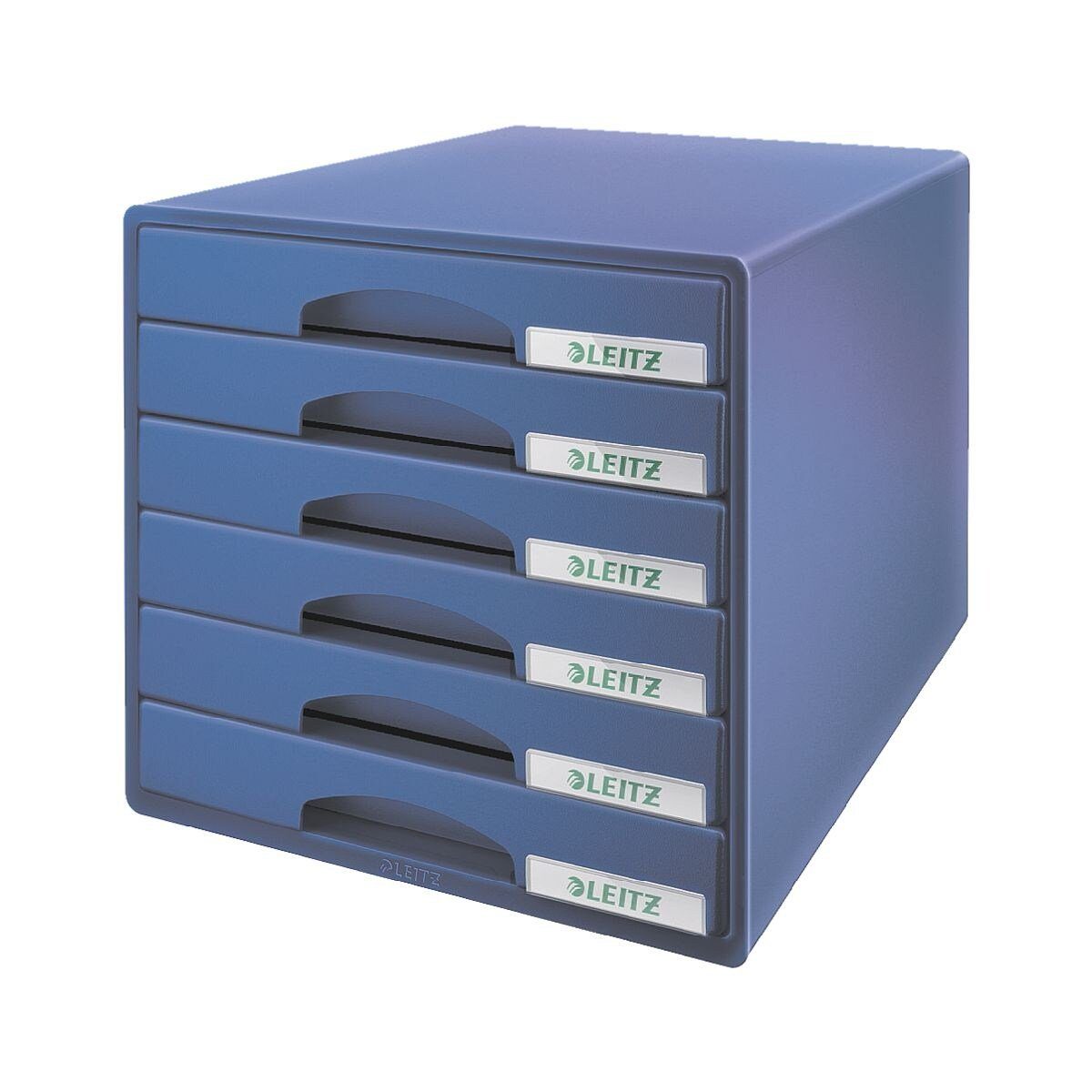LEITZ Schubladenbox PLUS, 6 blau geschlossen, mit Schubladen, stapelbar