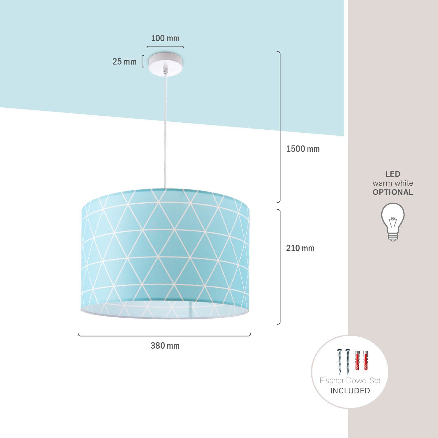 Home 401, E27 Wohnzimmer Deckenlampe Pendelleuchte Schlafzimmer Stella Hängelampe Leuchtmittel, ohne Rauten Skandi Paco