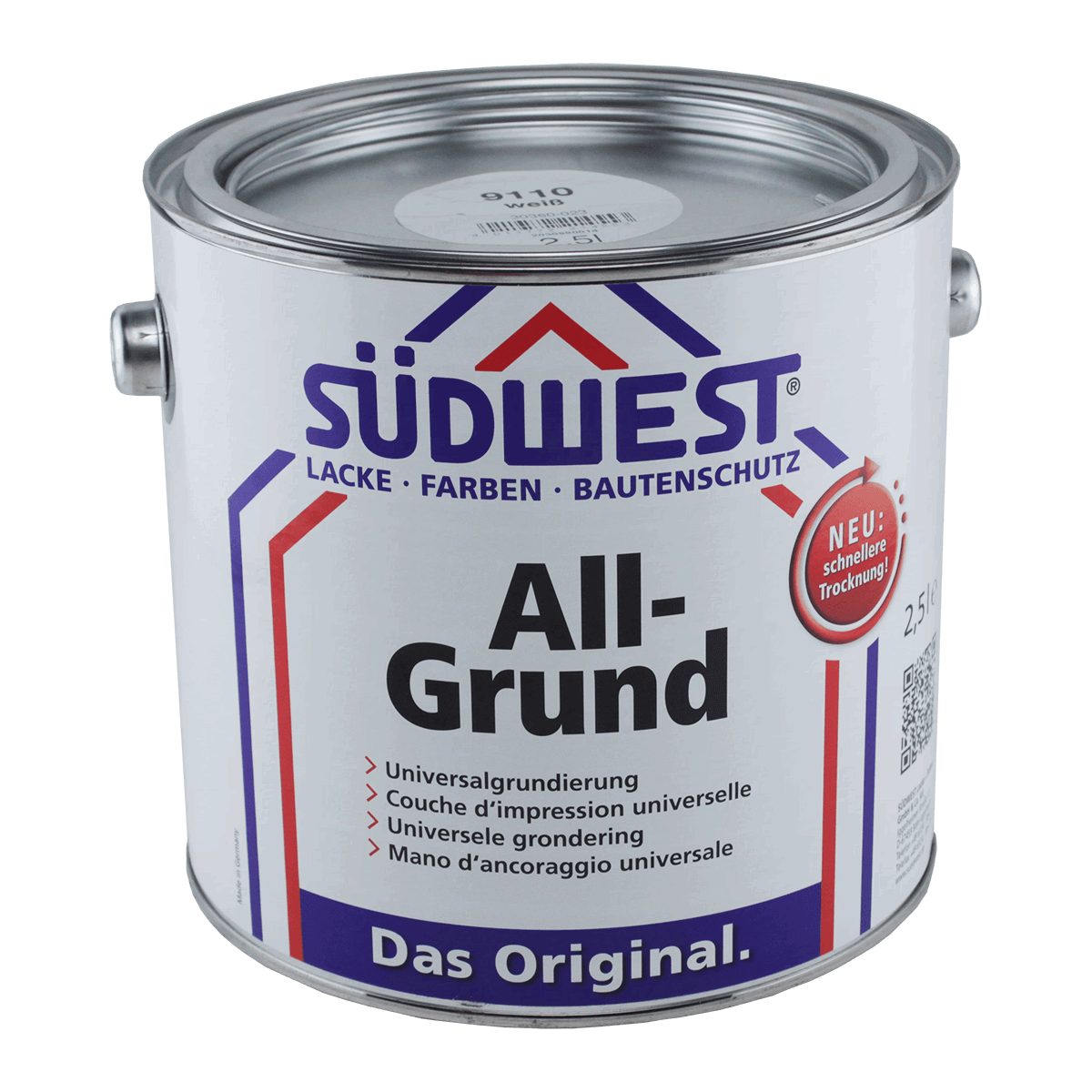 SÜDWEST Lacke + Farben Holzgrundierung SÜDWEST All-Grund Grundierung 2,5 Liter Oxidrot