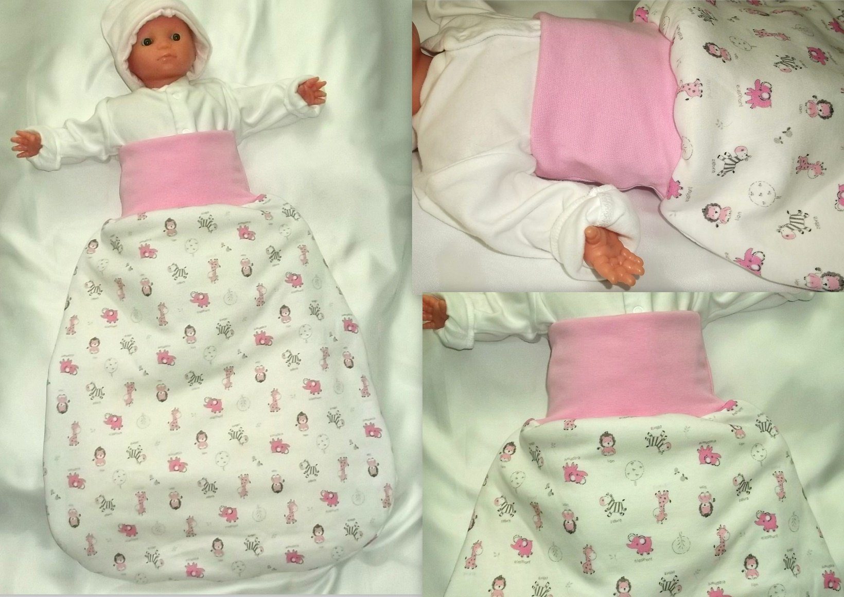 Babyhafen Babyschlafsack Schlupfsack 0-6 Babyschlafsack Strampelsack Autos Herzen, Komfortbund rosa | Schlafsäcke