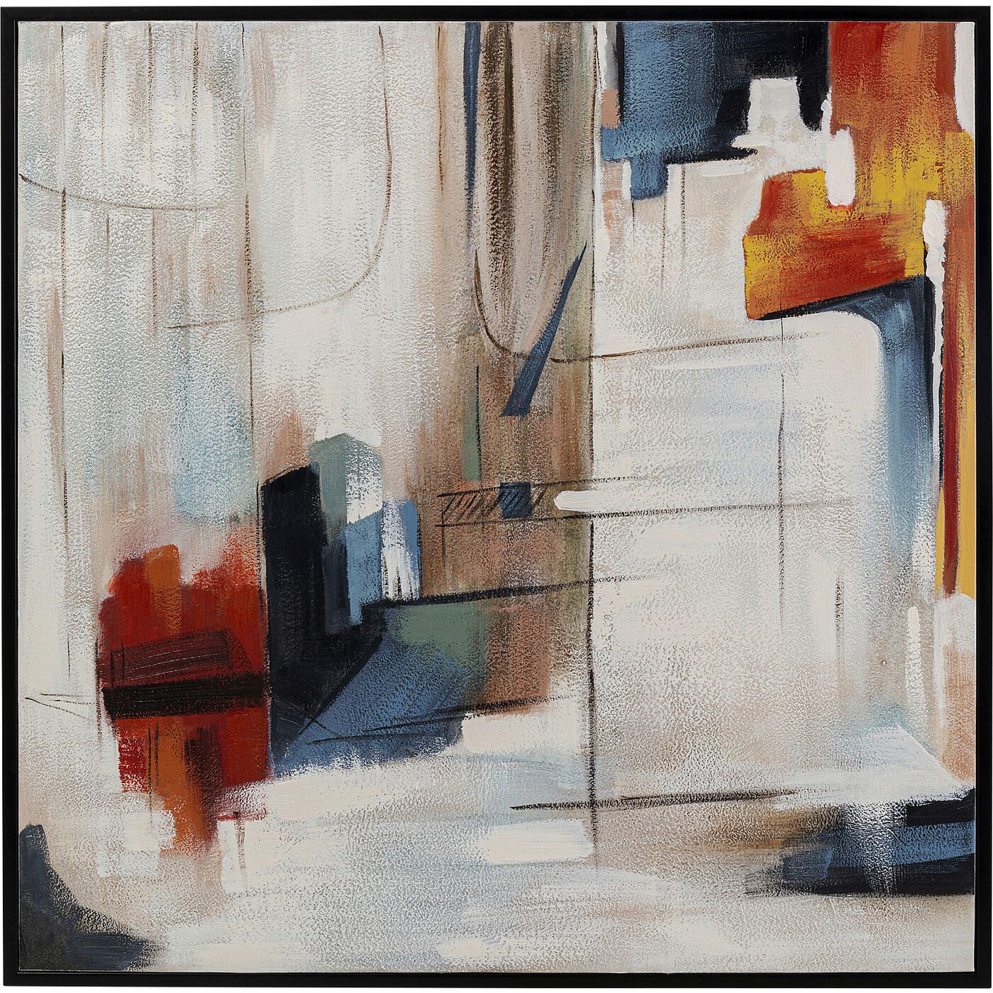 Kare Design Bild Visione Obliquo, handgemalt, 100x100 cm