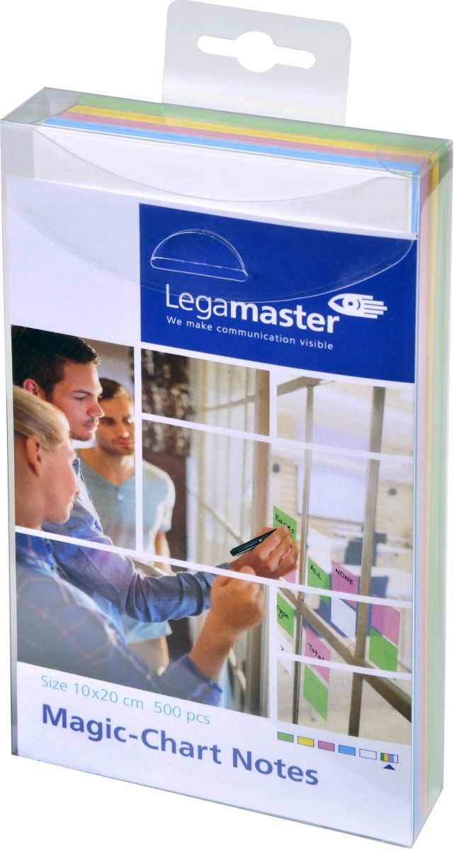 LEGAMASTER Moderationskoffer Magic-Chart Notes 10x20cm VE=500 Stück farbig sortiert
