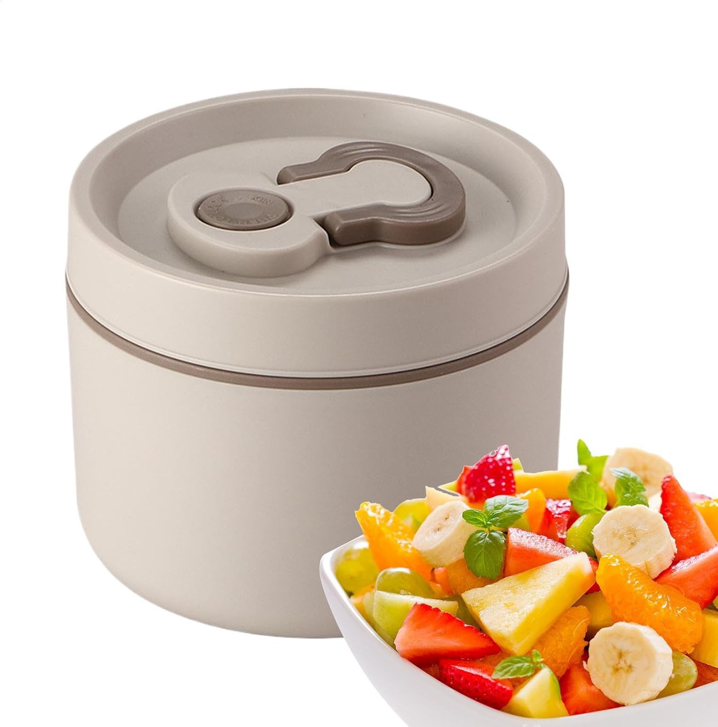 Venkuber Thermoschüssel Thermobehälter für Essen 520ml, Warmhaltebehälter aus Edelstahl, mit Löffel und Deckel