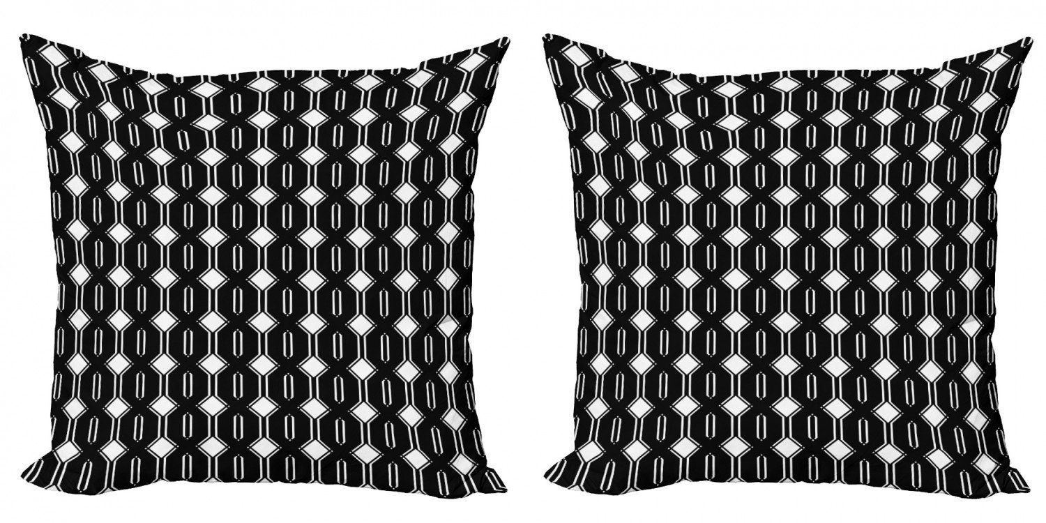 und Abakuhaus Kissenbezüge Monotone Accent Geometrisch Modern Plätze Doppelseitiger (2 Bars Stück), Digitaldruck,