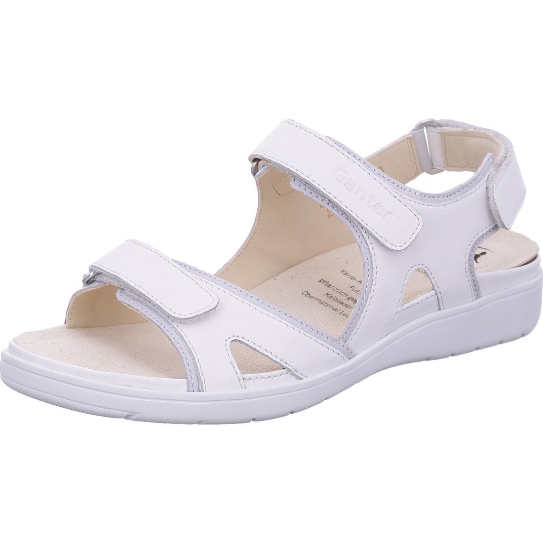 Ganter Ganter Schuhe, Sandalette Evi - Glattleder Sandalette weiß 048837 | Sandaletten