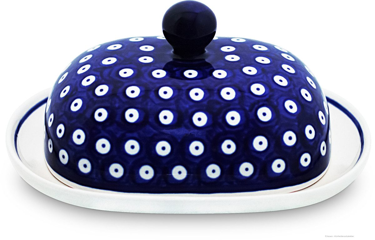Bunzlauer Keramik Butterdose Bunzlauer Keramik Butterdose oval für 250g (1 Stück Butter) Dekor 42, Keramik