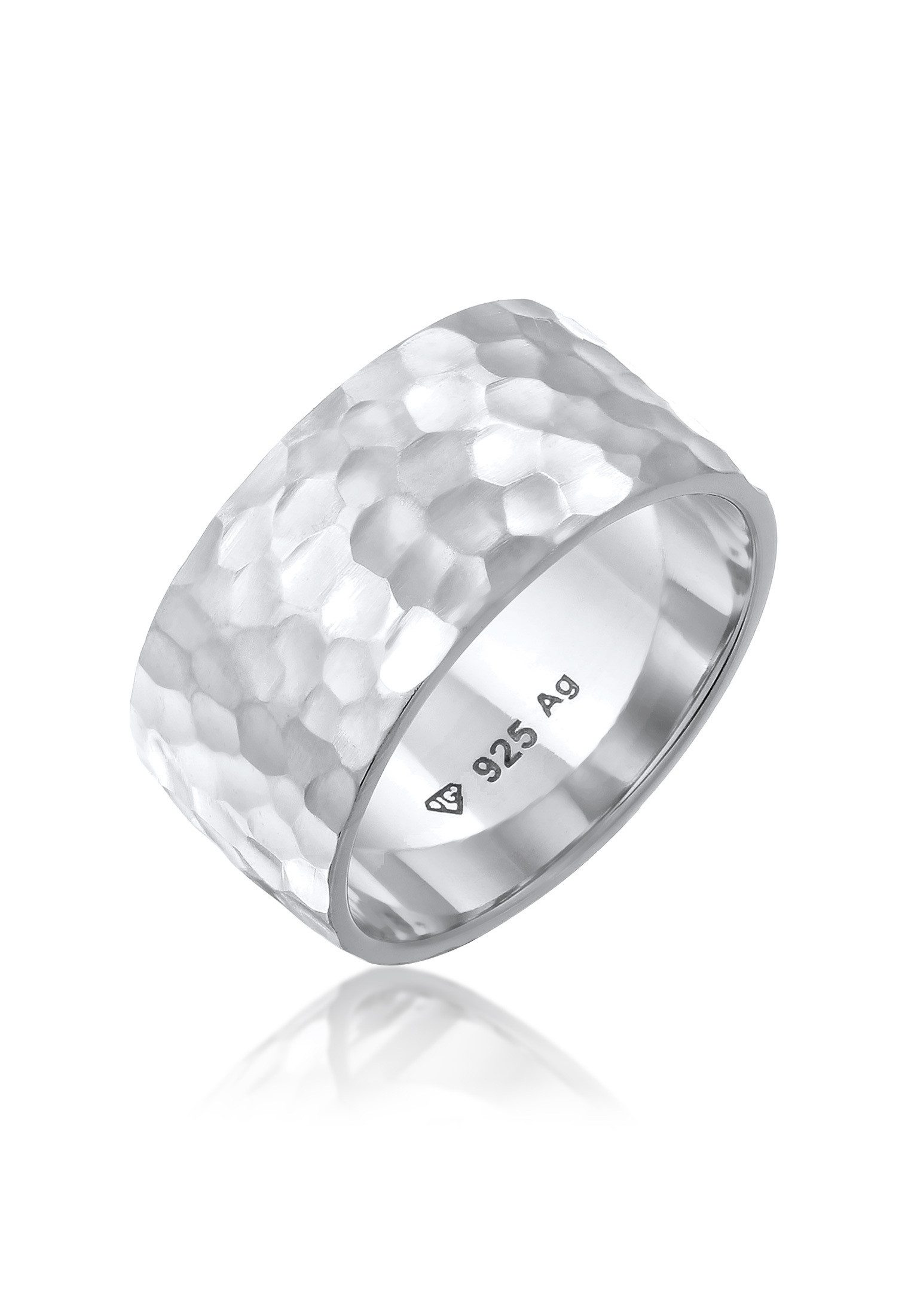 Elli Fingerring Breit Bandring Gehämmert Matt günstig online kaufen