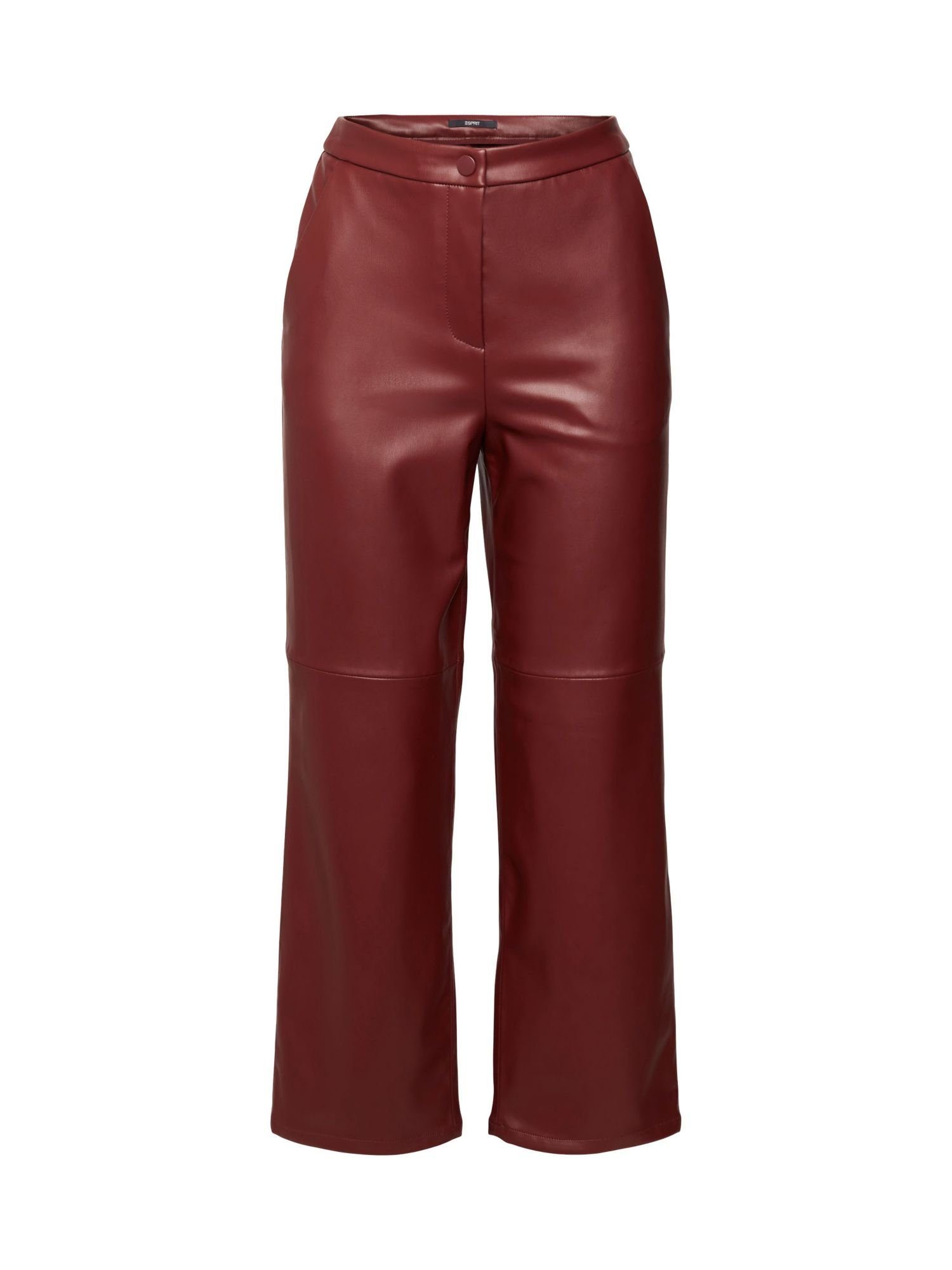 Voller Informationen zum Versandhandel! Esprit Collection Lederoptik Cropped-Hose 7/8-Hose RED in BORDEAUX