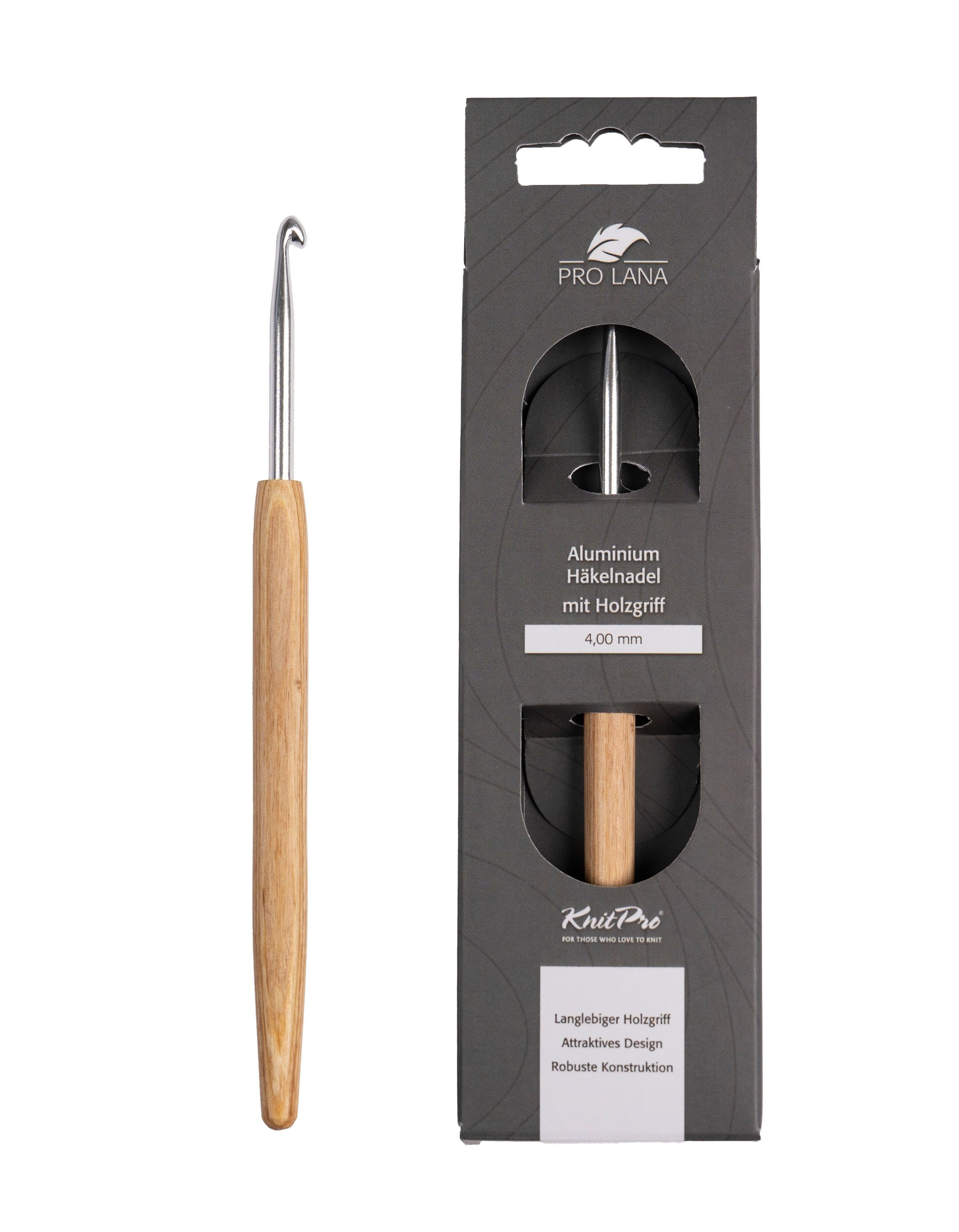 KnitPro Häkelnadeln KnitPro NATURAL Aluminium Häkelnadel, Garnhäkelnadel mit Holzgriff