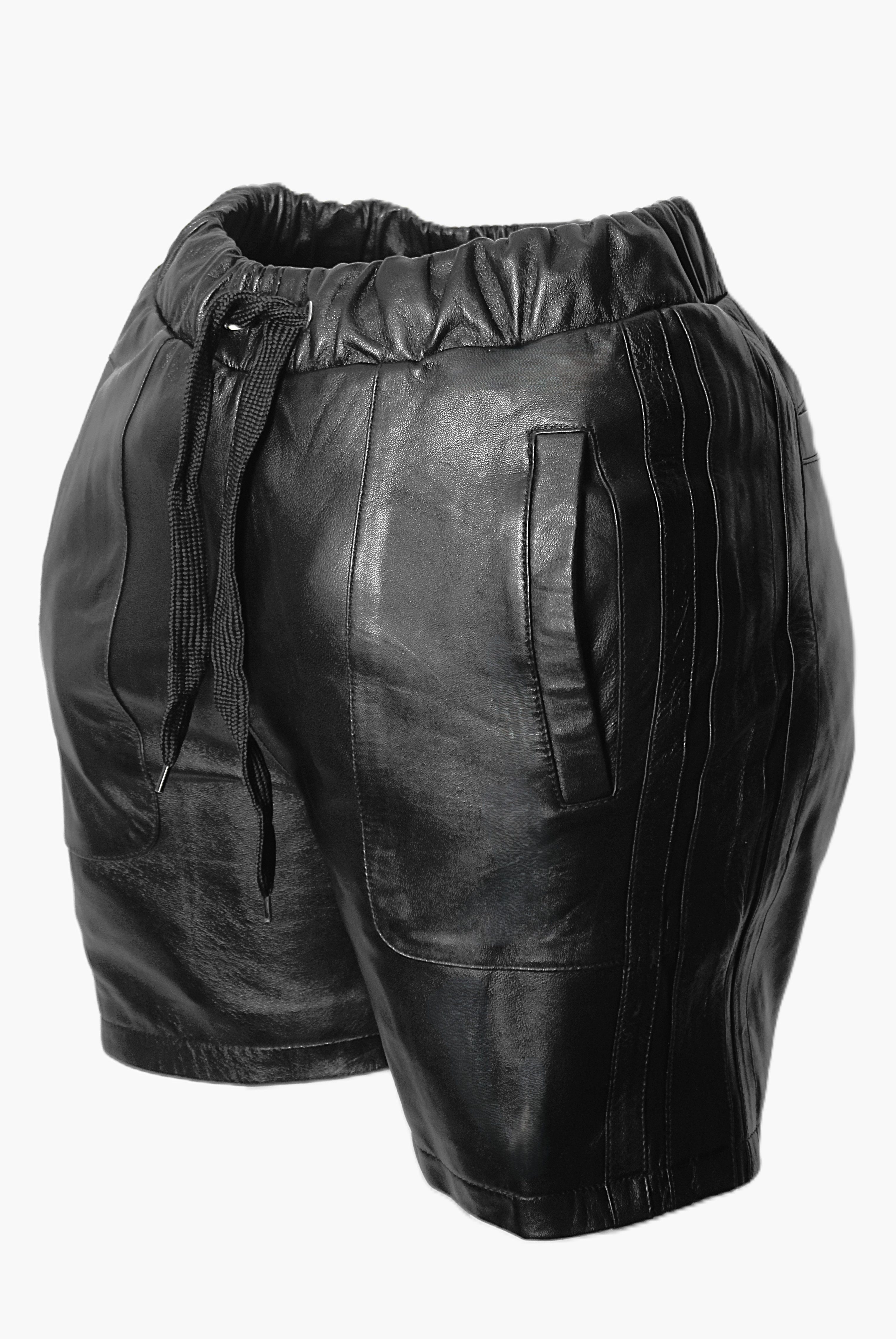 Be Noble Shorts Wimbledon schwarz Kurze Ledershorts im lässigen Style für den Mann