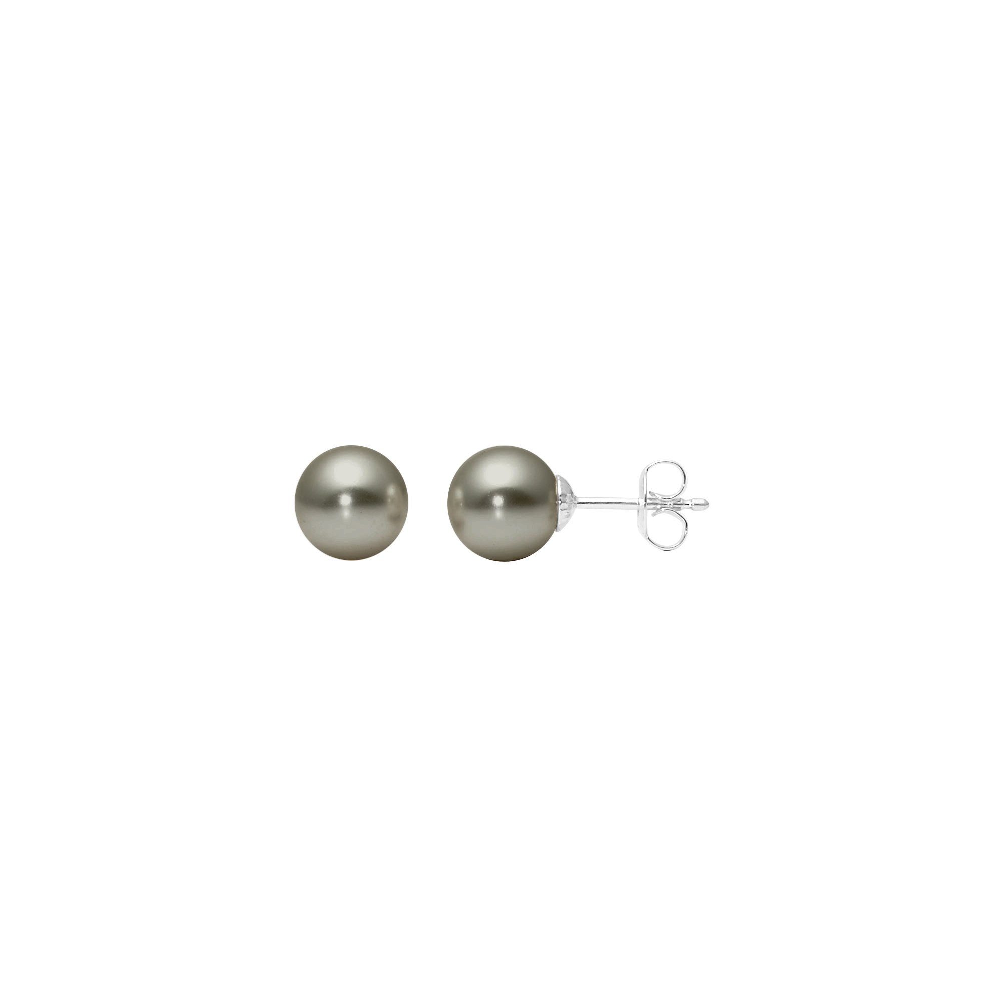 Heideman Paar Ohrstecker Fischhaken VIII (Ohrringe, inkl. Geschenkverpackung), Perlenohrringe mit Perle weiß oder farbig grau