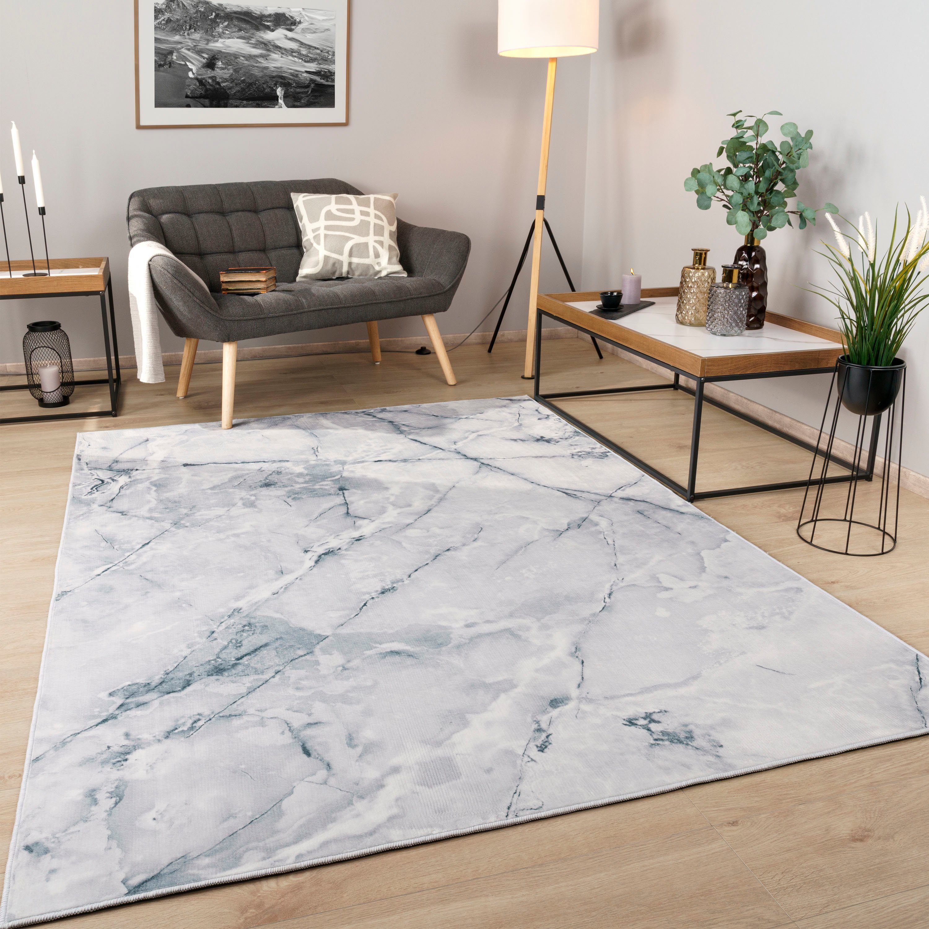 Teppich Marble Schlafzimmer mm, rechteckig, 6 246, Wohnzimmer, Design, Home, Paco Marmor modernes Höhe: Kurzflor