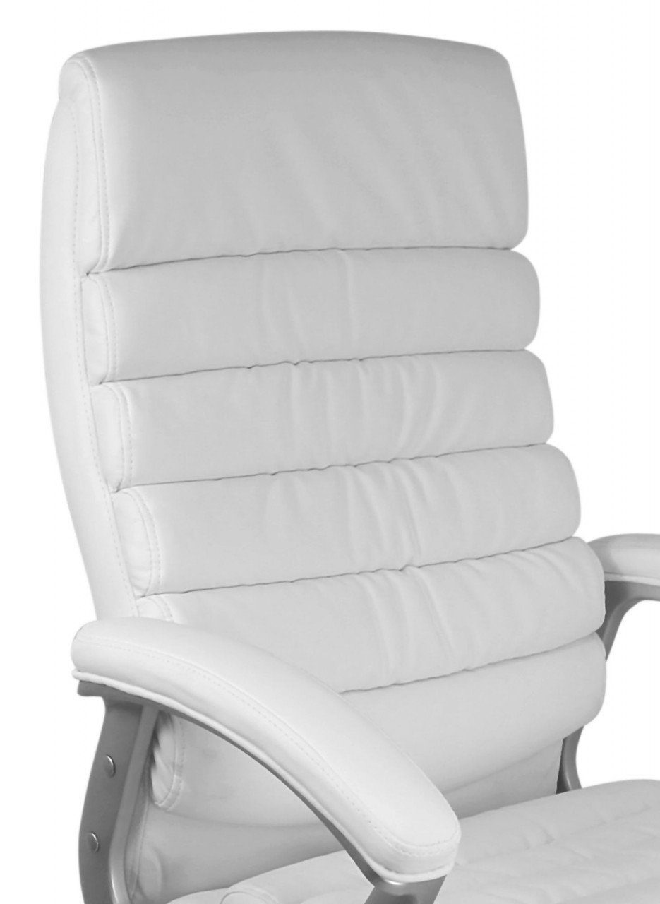 Kopfstütze, Chefsessel mit furnicato ergonomisch Design VALENCIA Bürostuhl Kunstleder Weiß