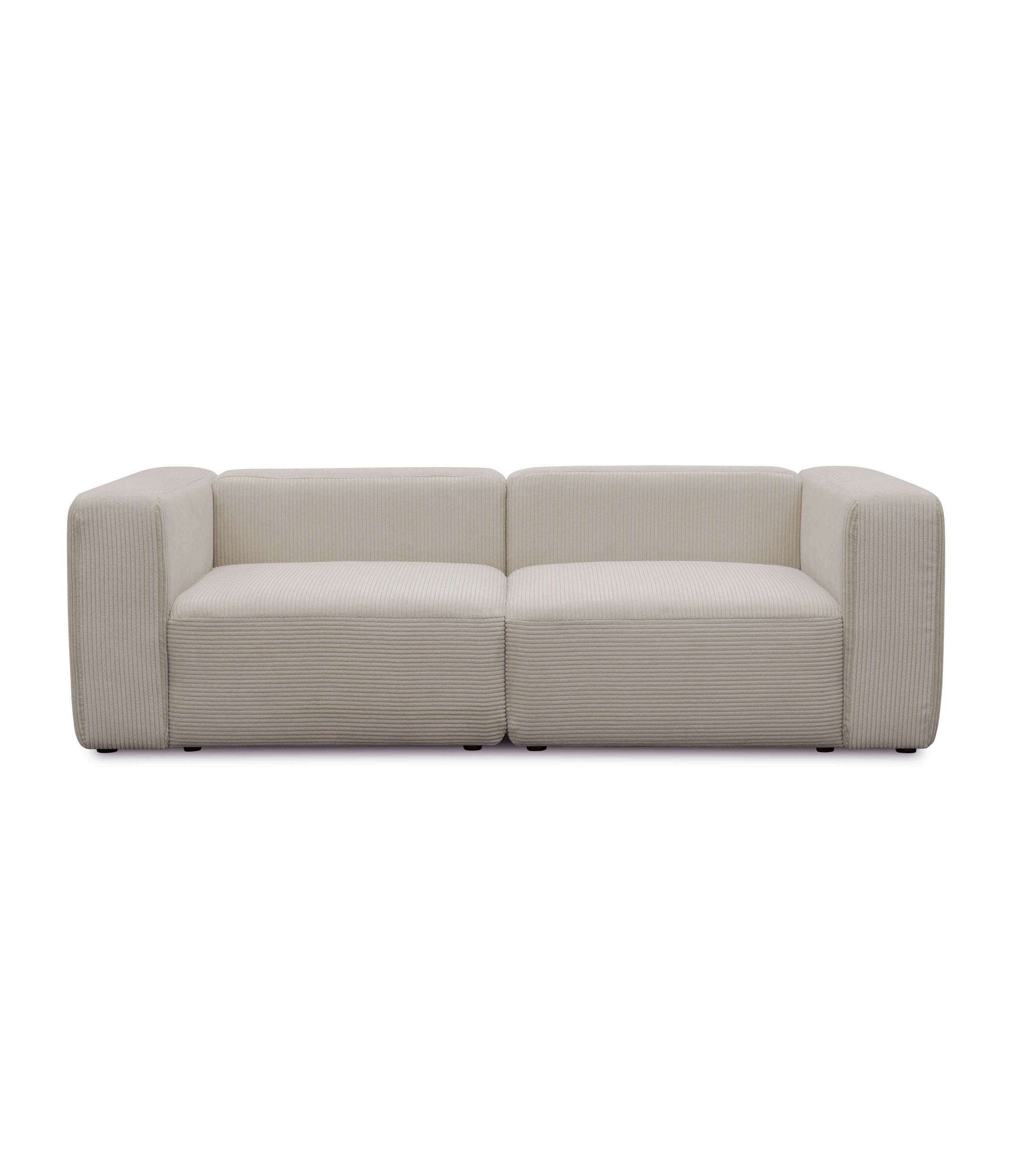 mokebo Ecksofa 3-Sitzer Sofa 'Cubo', in Taupe Cord, 3-Sitzer Sofa, jederzeit durch Module erweiterbar, kein Aufbau