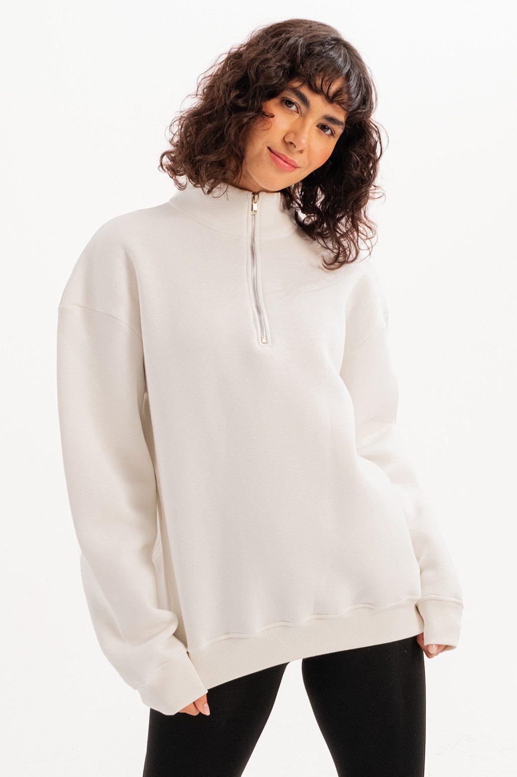 JUSTEVER Sweatshirt Oversize-Fit-Damen-Sweatshirt mit Stehkragen und günstig online kaufen