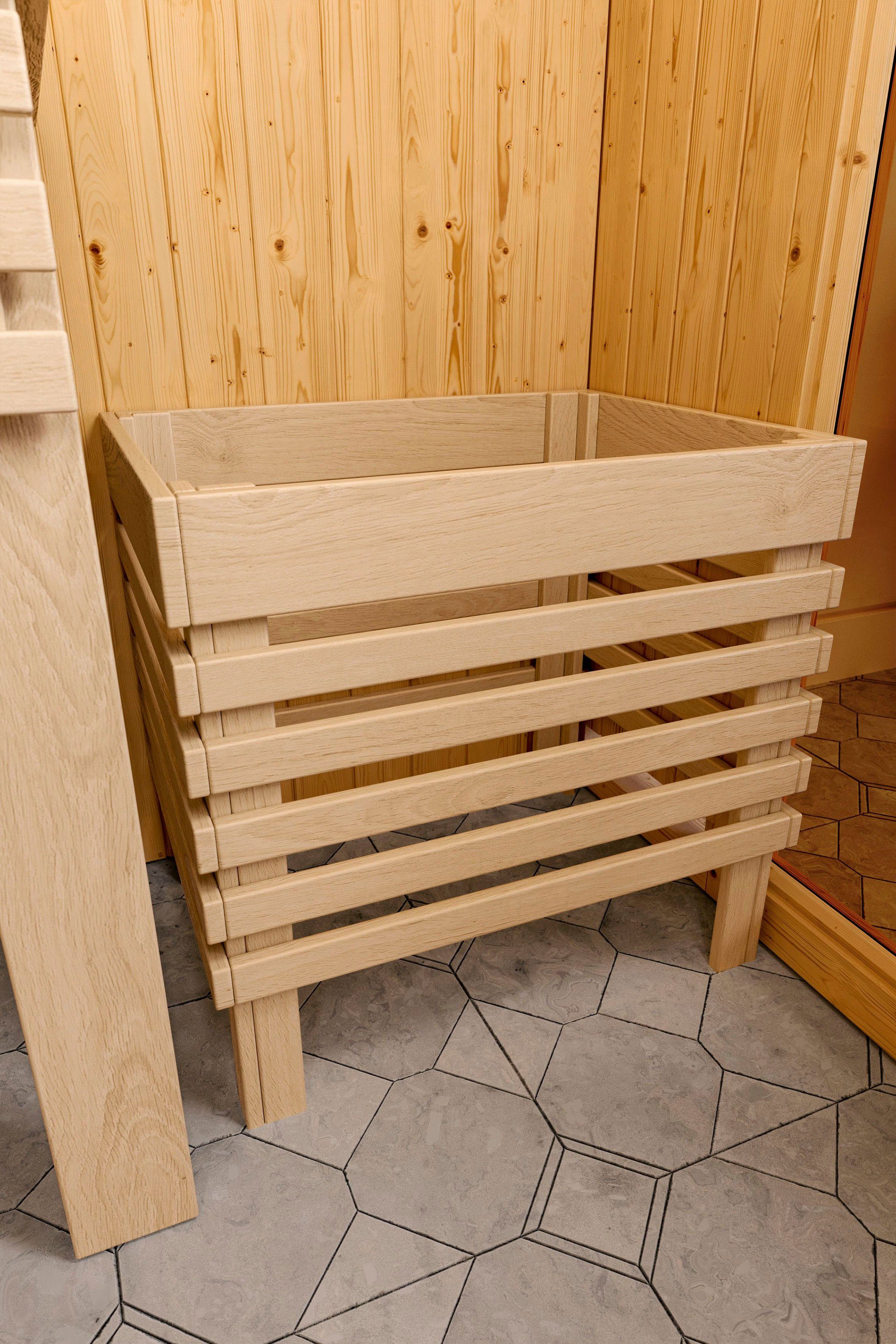 welltime Sauna Artja, BxTxH: 216 x 234 x 198 cm, 68 mm, naturbelassen, ohne Ofen