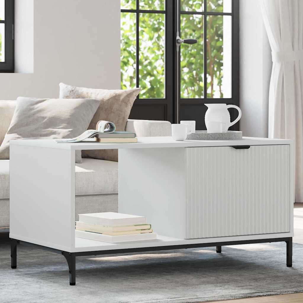 vidaXL Couchtisch Couchtisch Weiß 90 x 49 x 46 cm Holzwerkstoff (1-St)