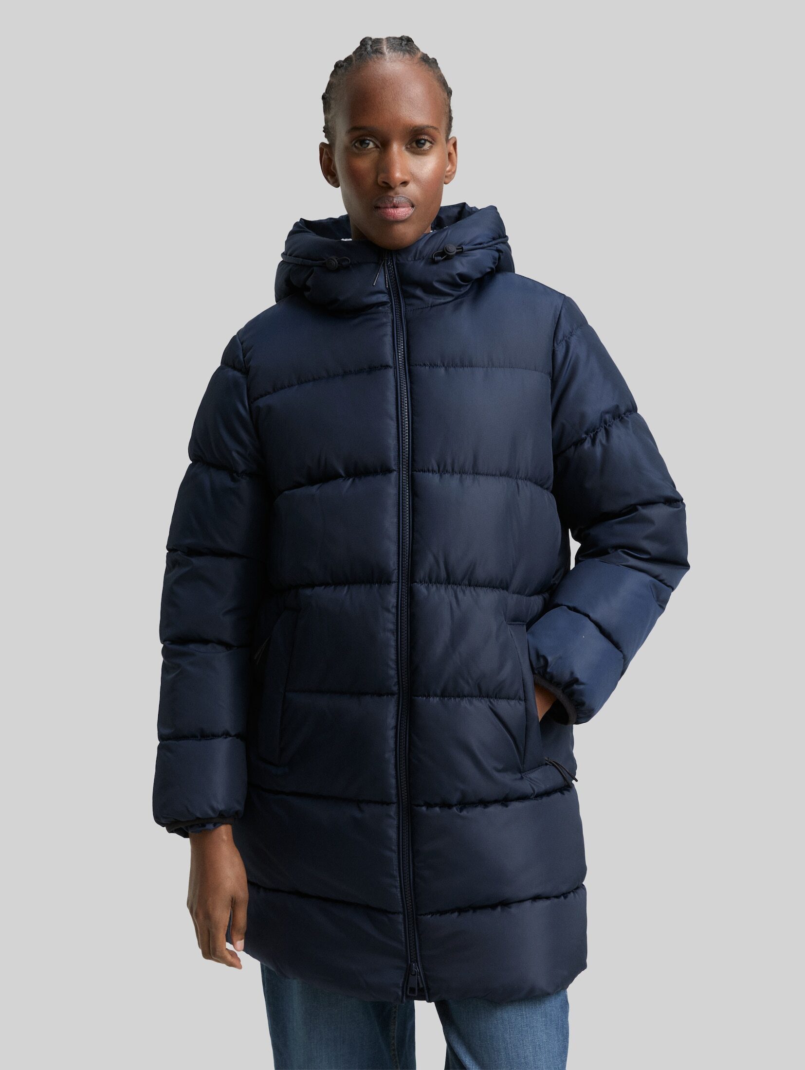 TOM TAILOR Denim Steppmantel Jacken Puffer-Mantel mit Kapuze